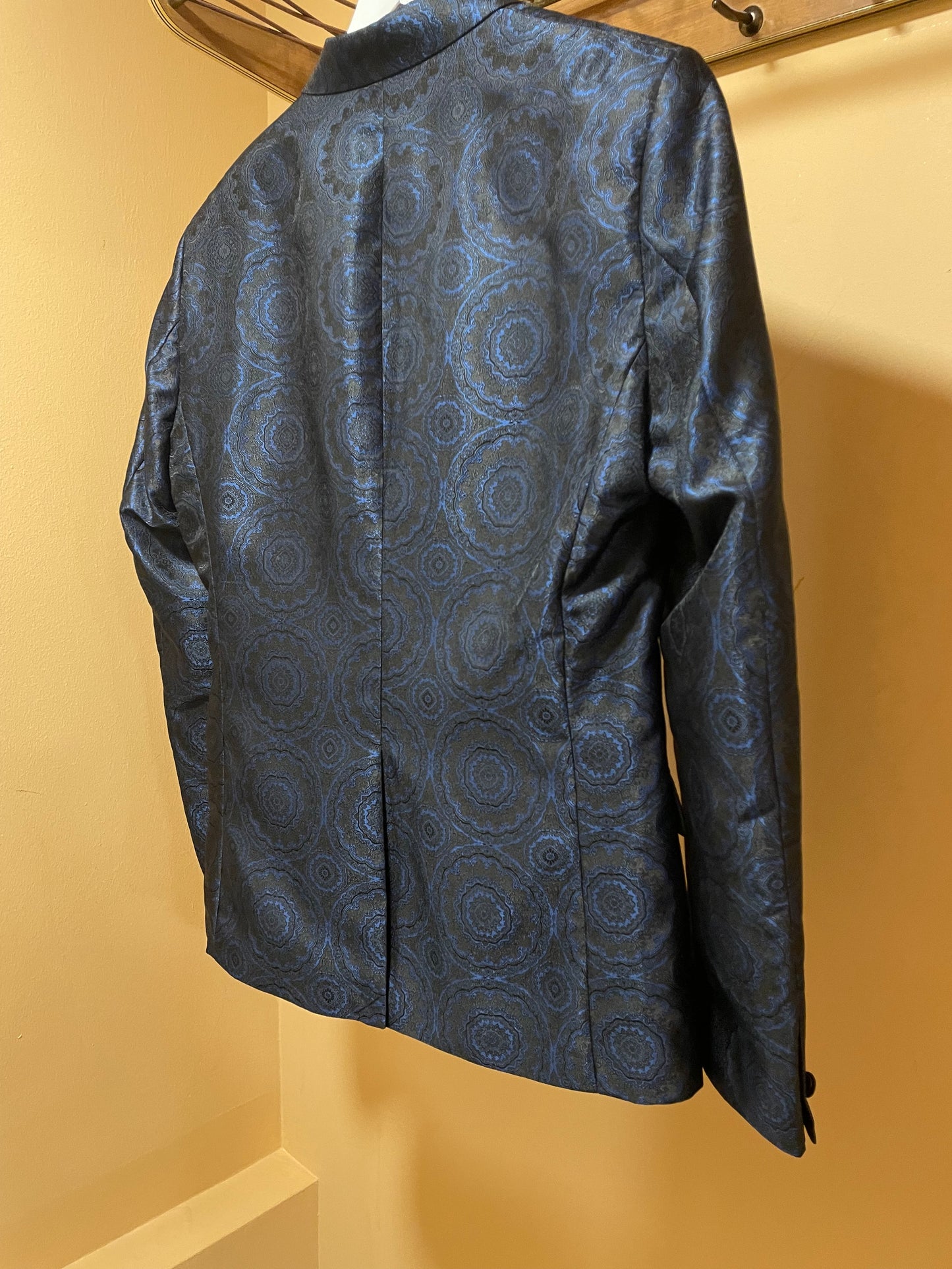 Vintage Style Ανδρικό Σακάκι H&M σε Σκούρο Μπλε - Μαύρο χρώμα (Small-50)