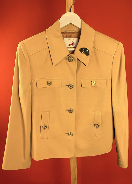 Vintage, Γυναικείο Σακάκι με Καρφίτσα MONDI σε Καμηλό χρώμα (Small/36)