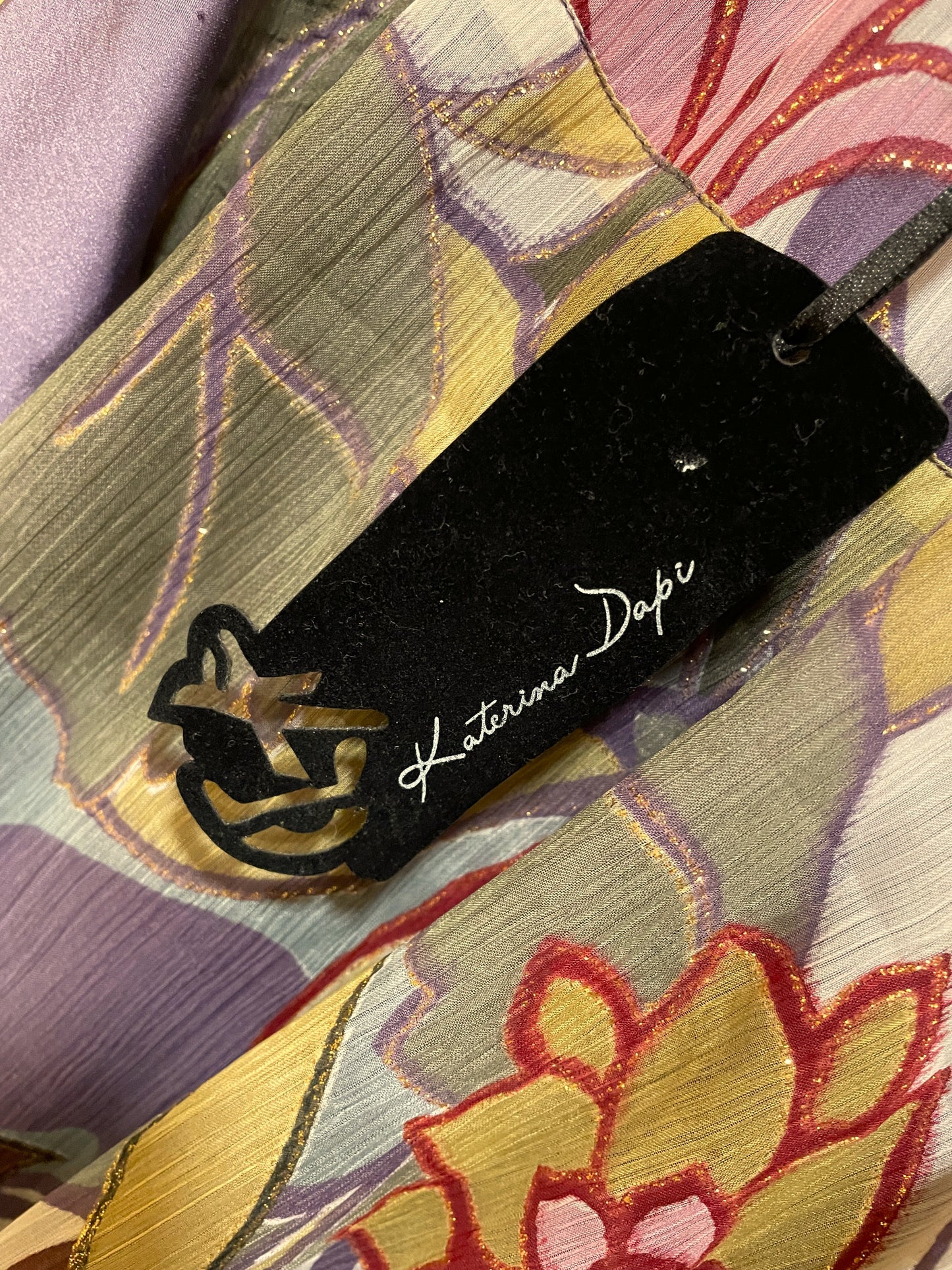 Stock, Εμπριμέ, Αέρινο Φόρεμα KATERINA DAPI σε Μωβ χρώμα (Medium)