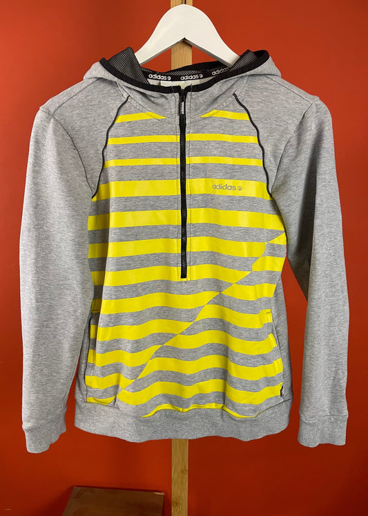 Γυναικεία Φούτερ Μπλούζα / Hoodie ADIDAS σε Γκρι - Κίτρινο χρώμα (Small)