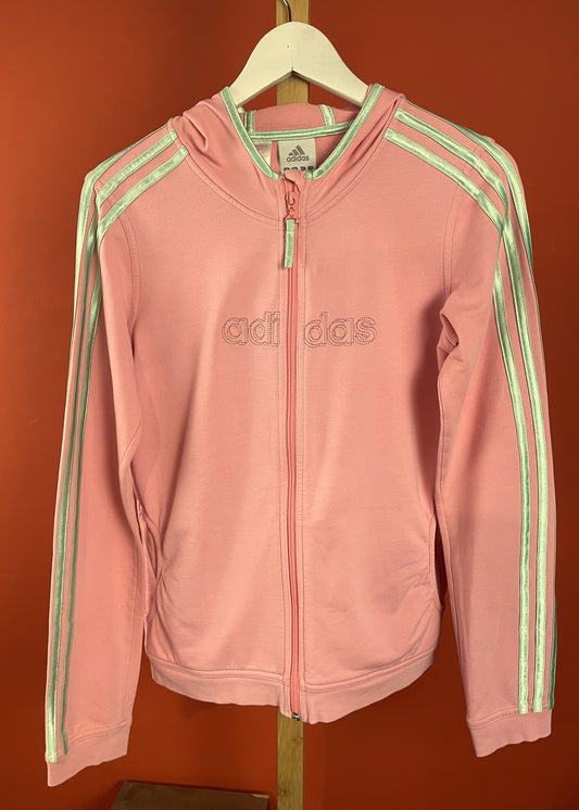 Γυναικεία Αθλητική Ζακέτα με Κουκούλα ADIDAS σε Ροζ χρώμα (Άνετο S)
