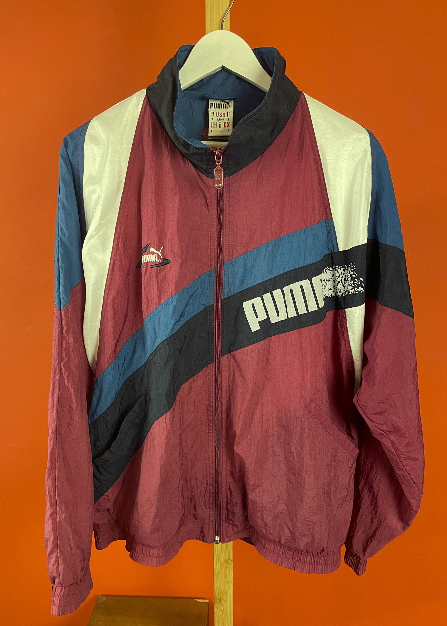 Vintage, Σπορ Τζάκετ PUMA σε Μελιτζανί - Πετρόλ χρώμα (ΑΝΔΡΑΣ : L ΓΥΝΑΙΚΑ: XL)