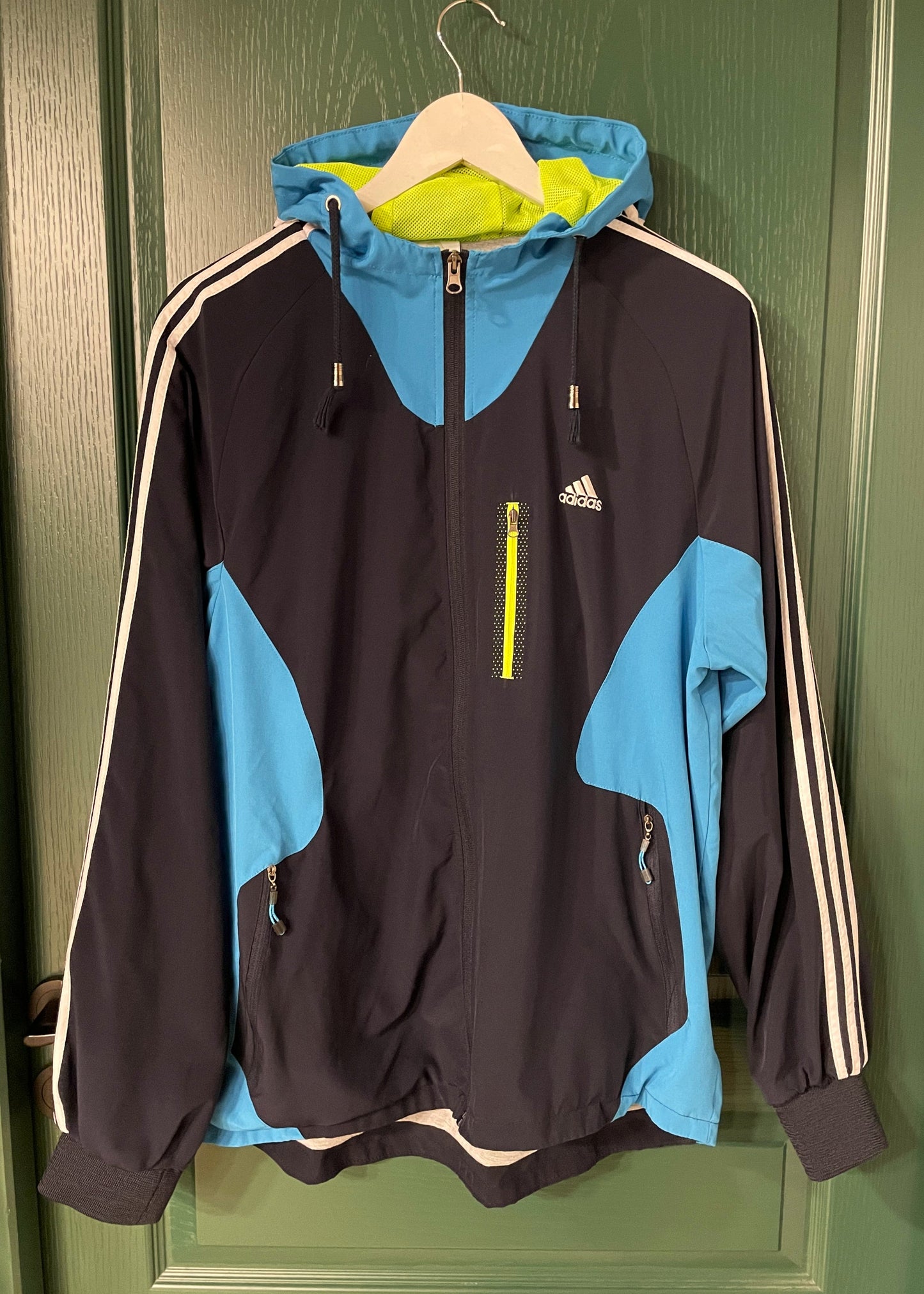 Ανδρική Σπορ Ζακέτα με κουκούλα ADIDAS σε Σκούρο Μπλε - Μαύρο χρώμα (Large)