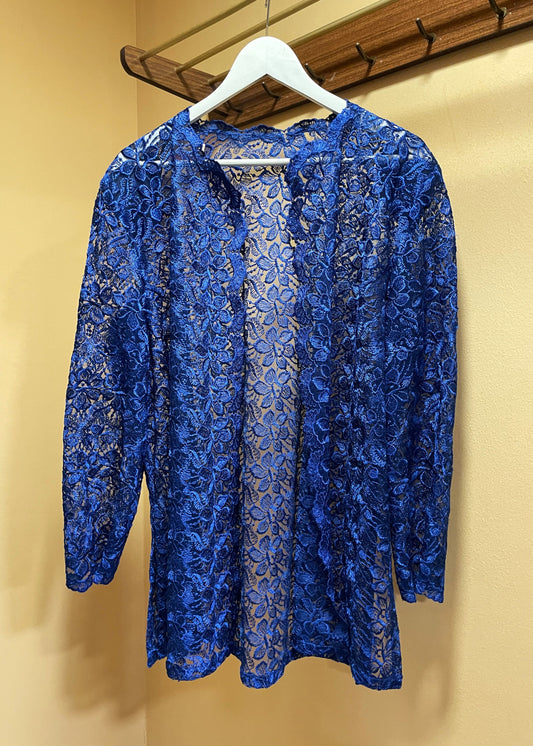 Vintage, Αμπιγιέ Ζακέτα σε Μπλε Ηλεκτρίκ χρώμα (Large)