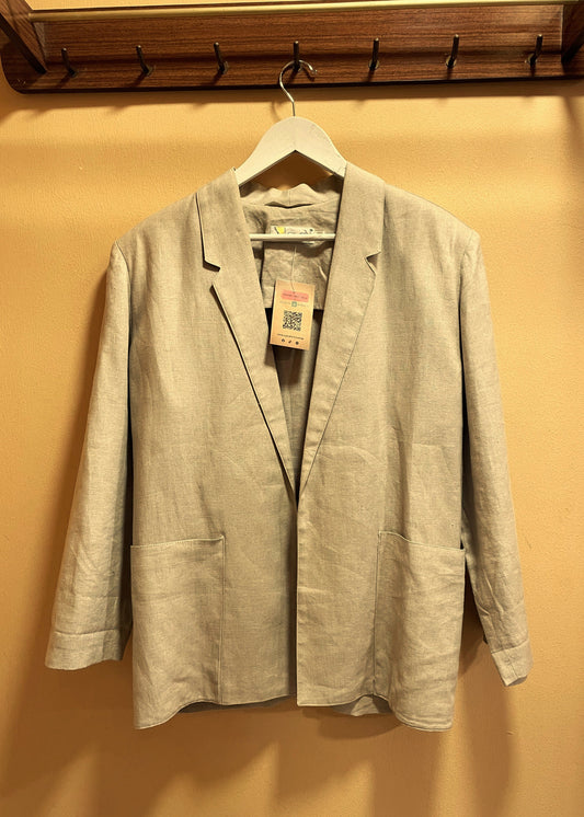 Vintage, Γυναικείο Σακάκι από Βαμβάκι LAUREL στο χρώμα της Άμμου (Άνετο M - Καλύπτει και L)