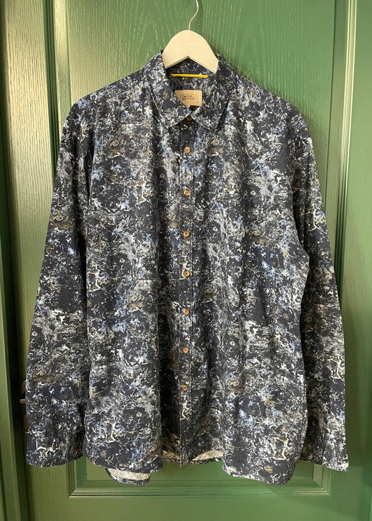 Εμπριμέ, Ανδρικό Πουκάμισο CAMEL ACTIVE Regular Fit σε Σκούρο Μπλε χρώμα (XL)