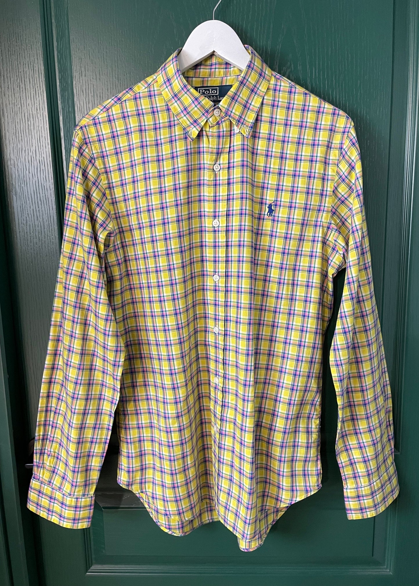 Καρό, Ανδρικό Πουκάμισο RALPH LAUREN Slim Fit σε Κίτρινο χρώμα (Medium)