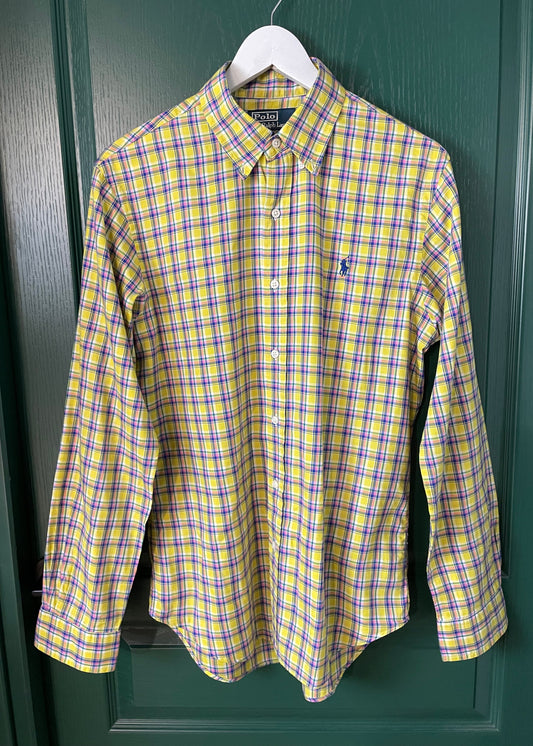 Καρό, Ανδρικό Πουκάμισο RALPH LAUREN Slim Fit σε Κίτρινο χρώμα (Medium)