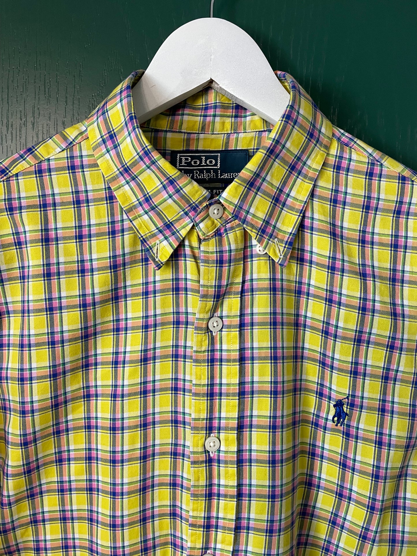 Καρό, Ανδρικό Πουκάμισο RALPH LAUREN Slim Fit σε Κίτρινο χρώμα (Medium)