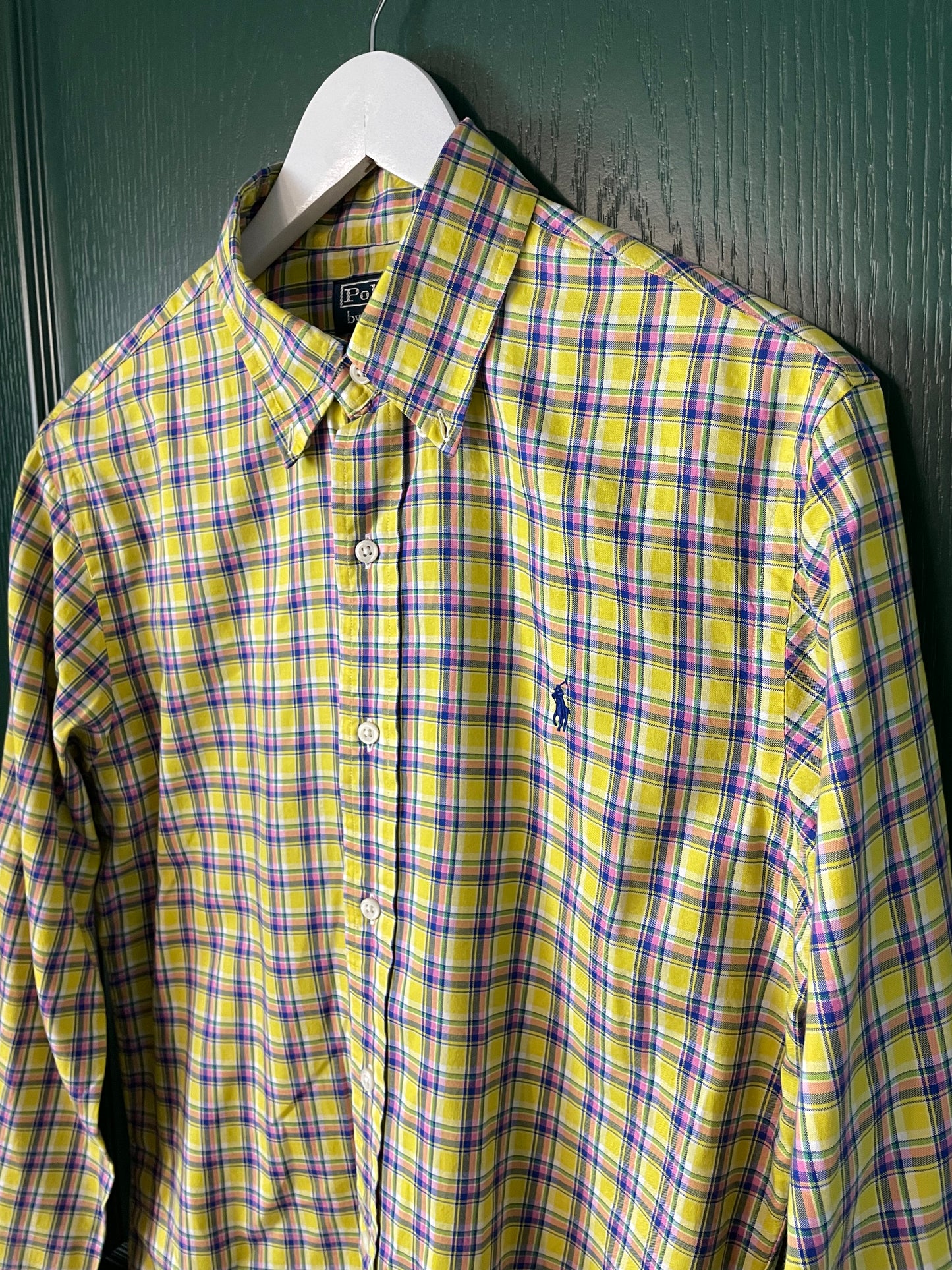 Καρό, Ανδρικό Πουκάμισο RALPH LAUREN Slim Fit σε Κίτρινο χρώμα (Medium)