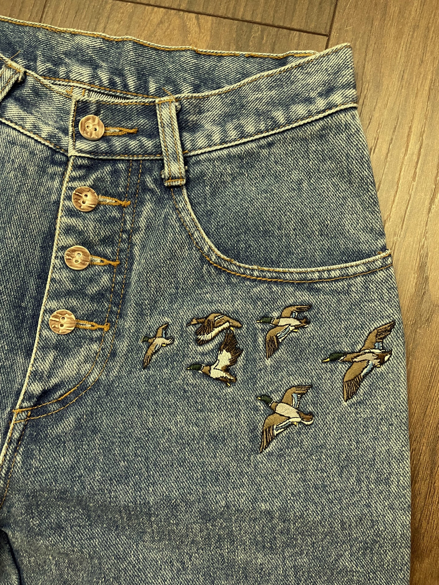 Vintage, Γυναικείο Τζιν Παντελόνι A CAPPELLA σε Σιέλ Denim (Small)