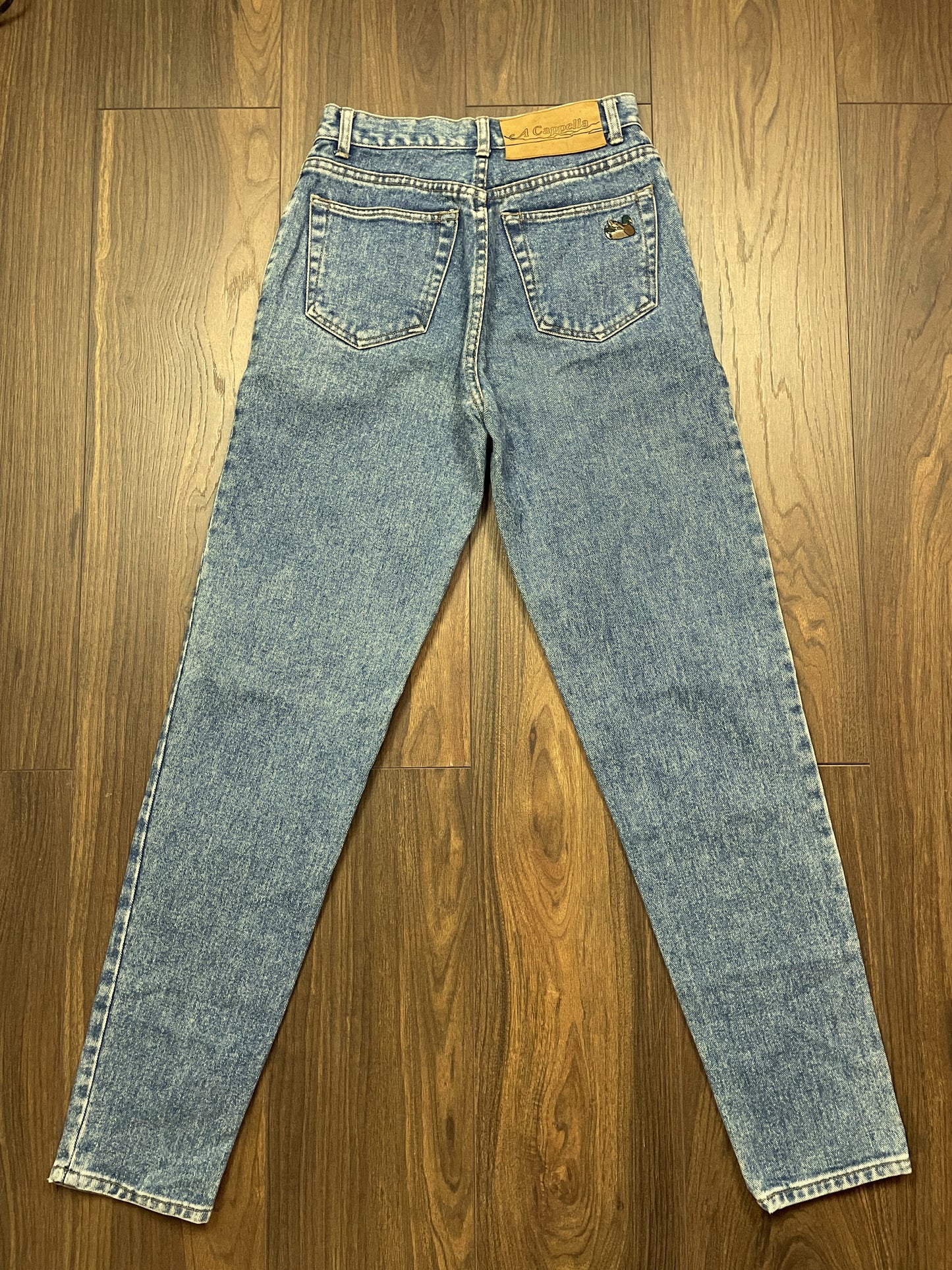 Vintage, Γυναικείο Τζιν Παντελόνι A CAPPELLA σε Σιέλ Denim (Small)