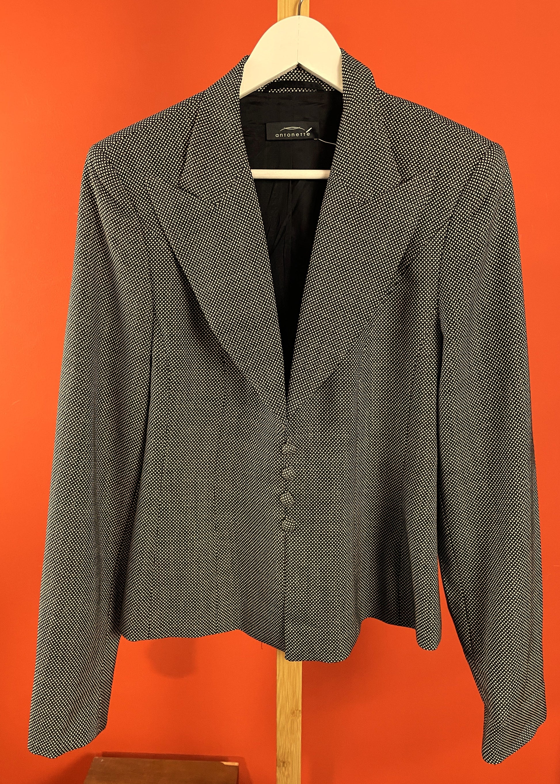 Premium Vintage, Γυναικείο Σακάκι ANTONETTE σε Μαυρόασπρο χρώμα (S/M)