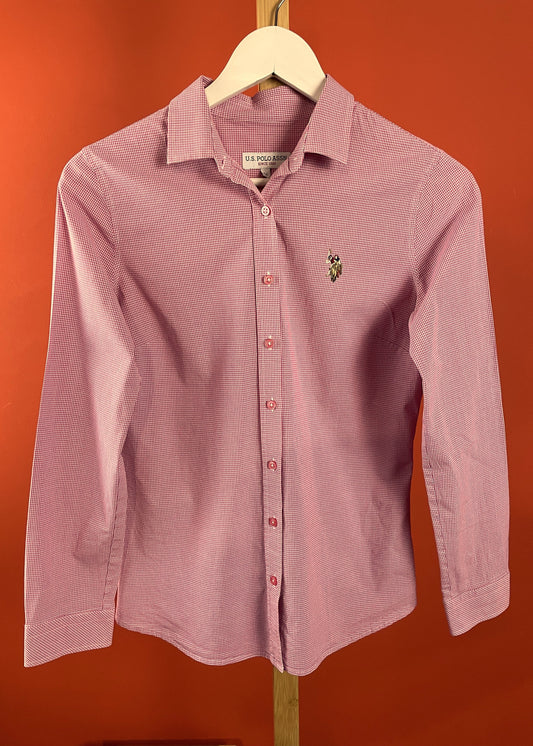Πτι καρό, Γυναικείο Πουκάμισο U.S. POLO ASSN σε Ροζ - Λευκό χρώμα (Small)