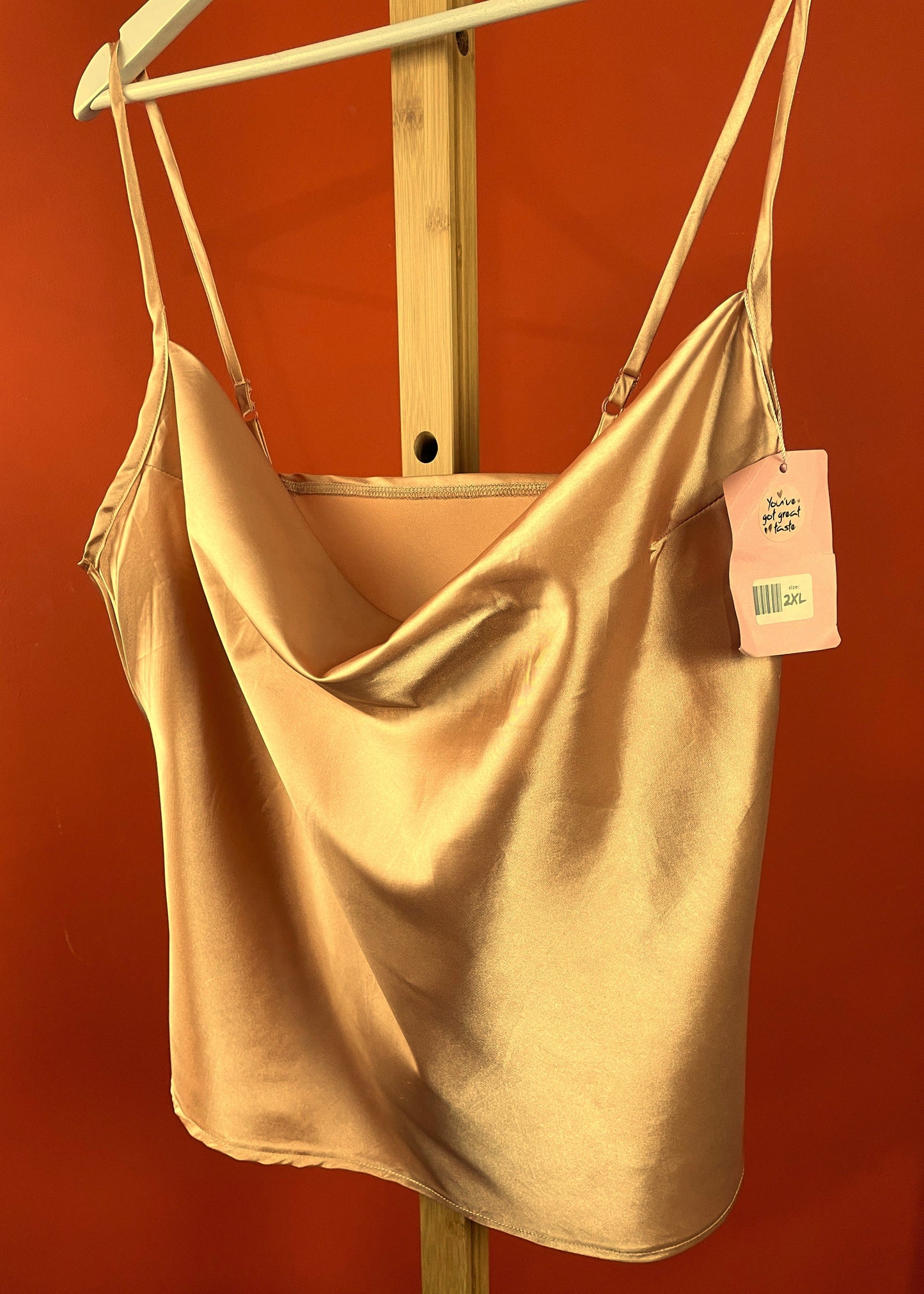 Stock, Top / Lingerie με Τιράντες σε Σαμπανιζέ χρώμα (XL)