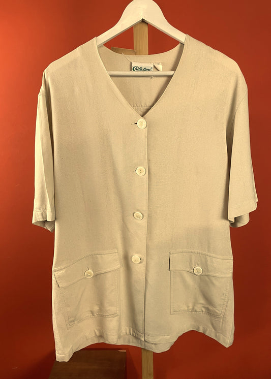 Premium Vintage, Μεταξωτό Γυναικείο Σακάκι CHILLY TIME στο χρώμα της Άμμου (Άνετο M /L)v