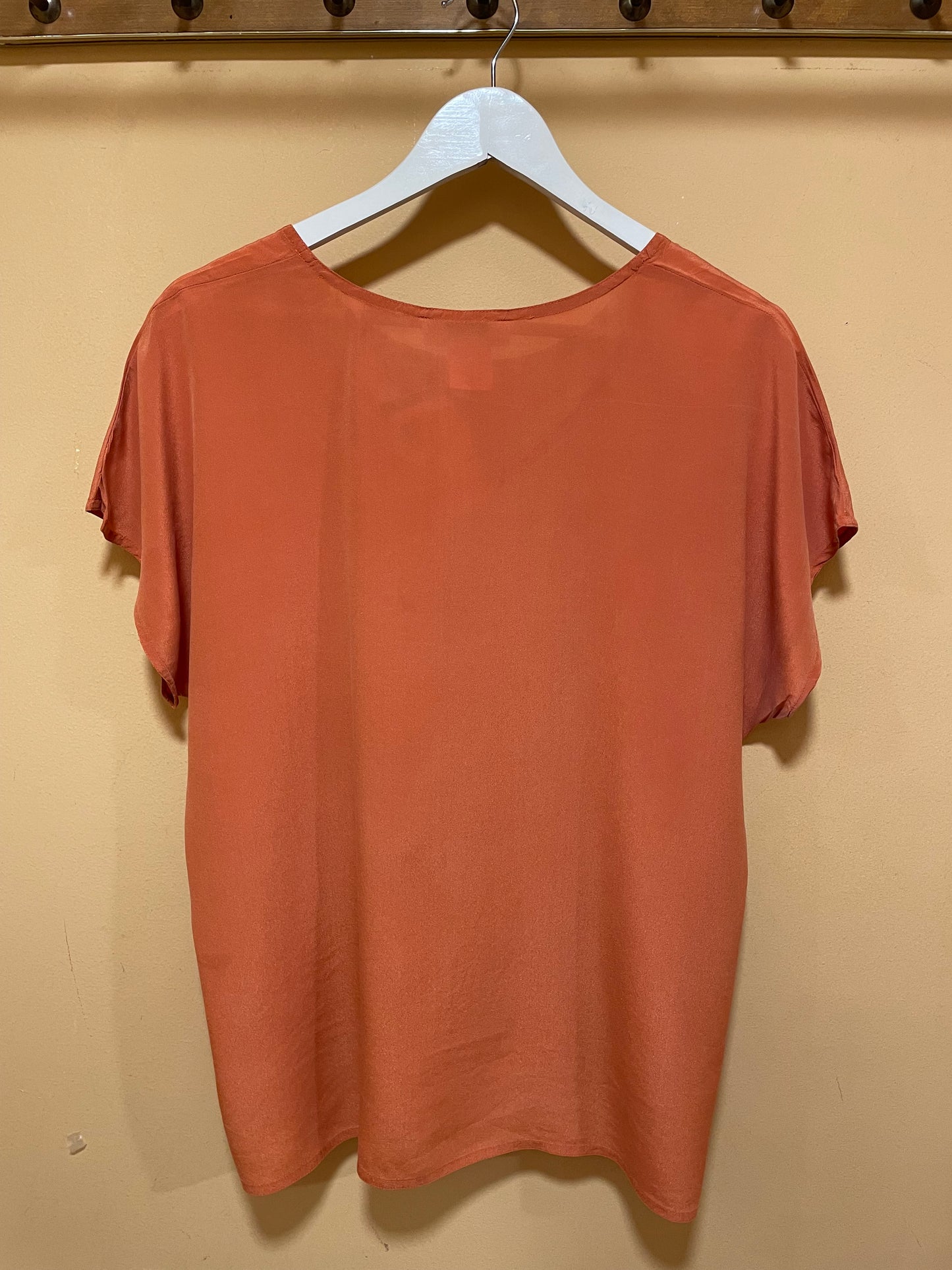 Μεταξωτή, Αμάνικη Γυναικεία Μπλούζα MAX MARA σε Ανοιχτό Κεραμιδί χρώμα (Large)