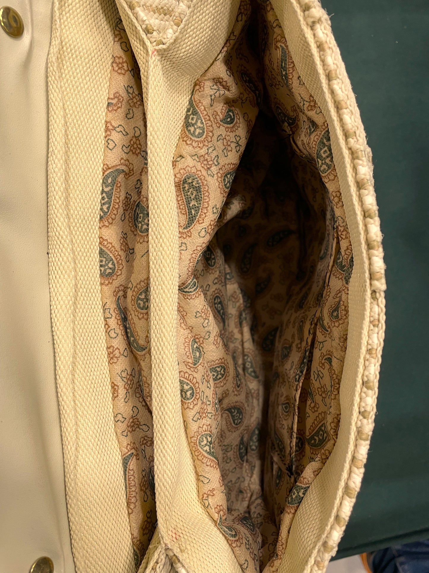 Vintage, Ψάθινη Τσάντα Ώμου / Χειρός σε Μπεζ - Λαδί χρώμα