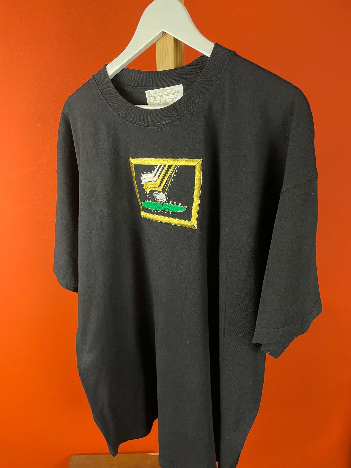 Vintage, Ανδρική Μπλούζα - T-Shirt 22nd TERRACE σε Μαύρο Μωβ χρώμα (XL)