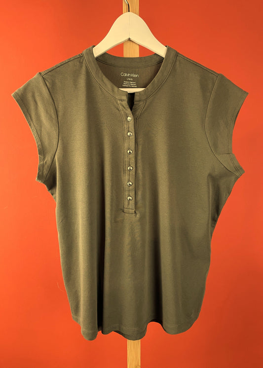 Γυναικεία Μπλούζα CALVIN KLEIN σε Χακί χρώμα (Large)