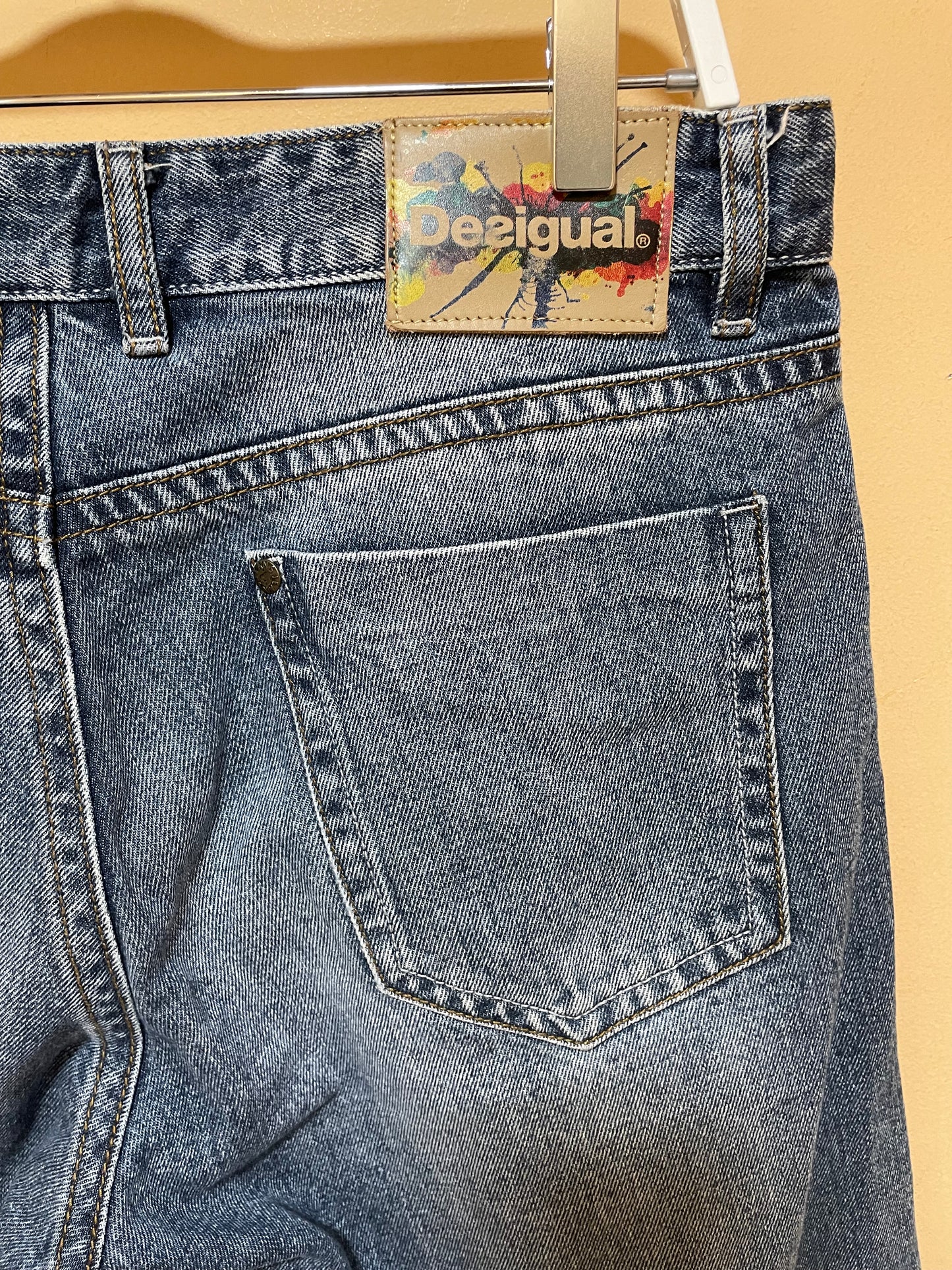 Τζιν Ανδρική Βερμούδα DESIGUAL σε Ξεθωριασμένο Denim (Medium)