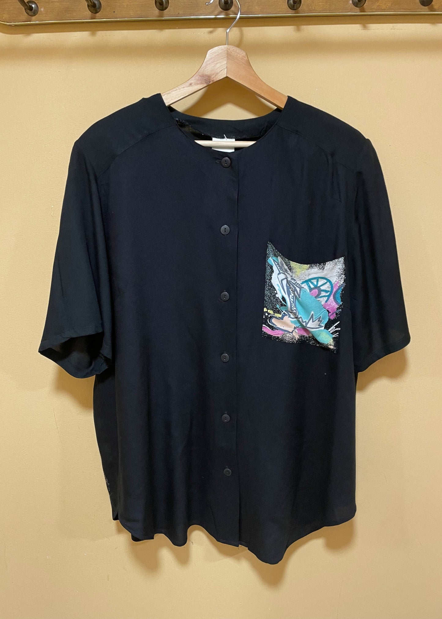 Vintage, Γυναικείο Πουκάμισο σε Μαύρο χρώμα (XL)