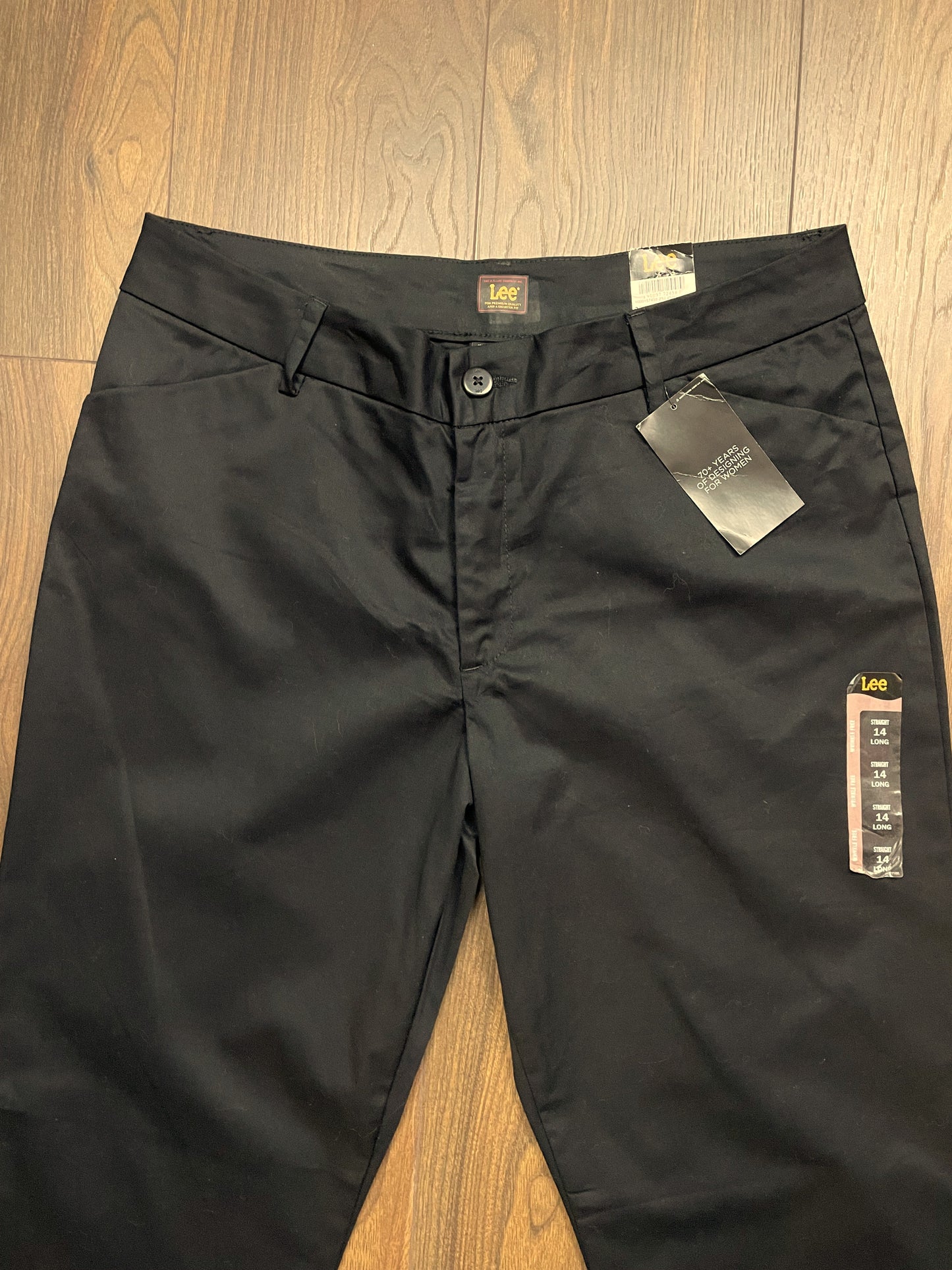 Stock, Γυναικείο Παντελόνι LEE Straight Long - Mid Rise σε Μαύρο χρώμα (No 14- XL)