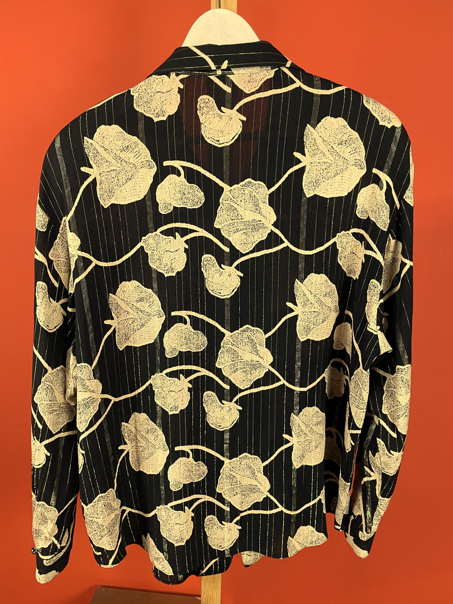 Vintage Γυναικείο Πουκάμισο CHOISE by Danwear σε Μαύρο / Μπεζ χρώμα (Large)