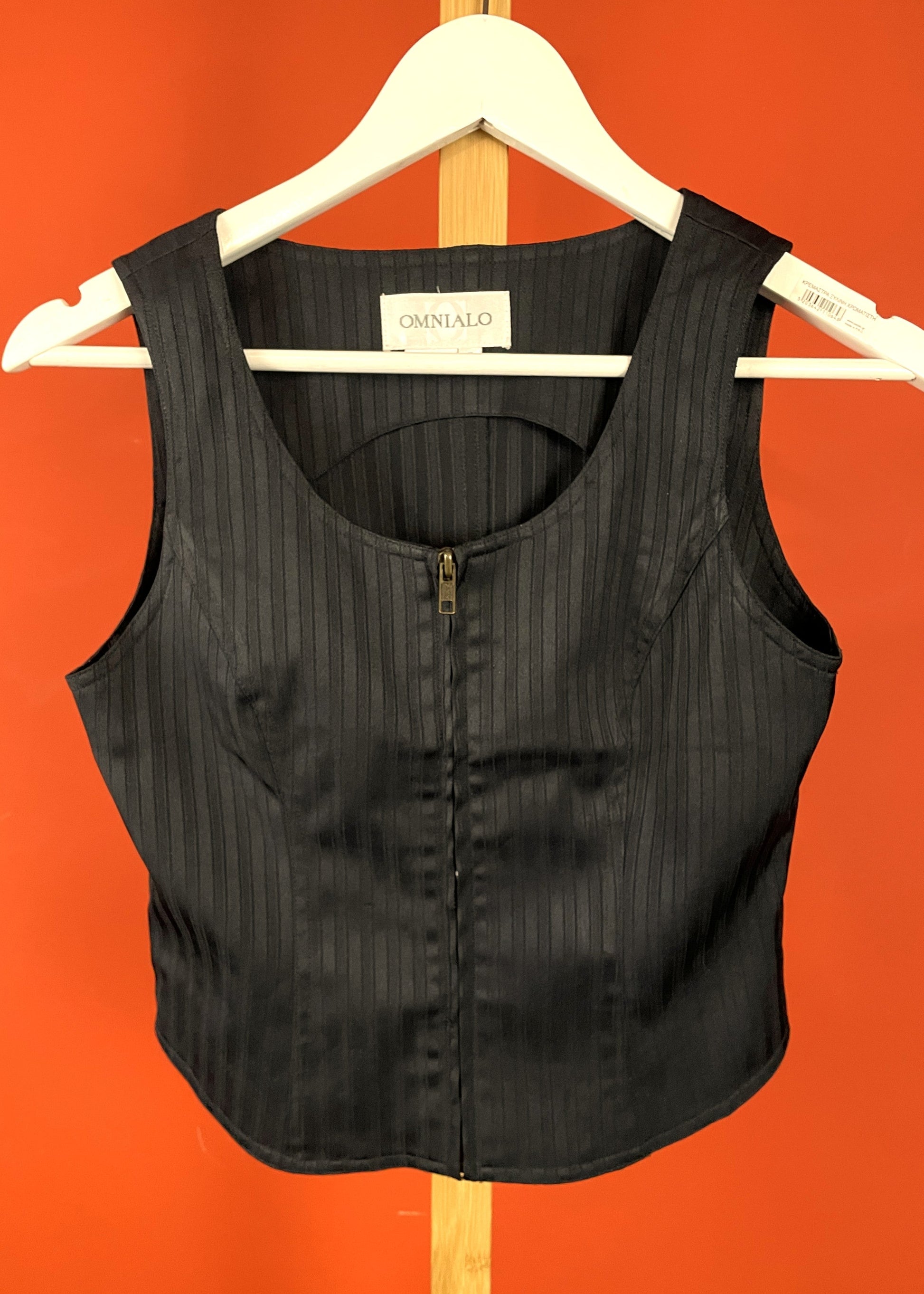 Vintage Γυναικείo Τοπ / Γιλέκο OMNIALO Italy σε Μαύρο χρώμα (Small)V