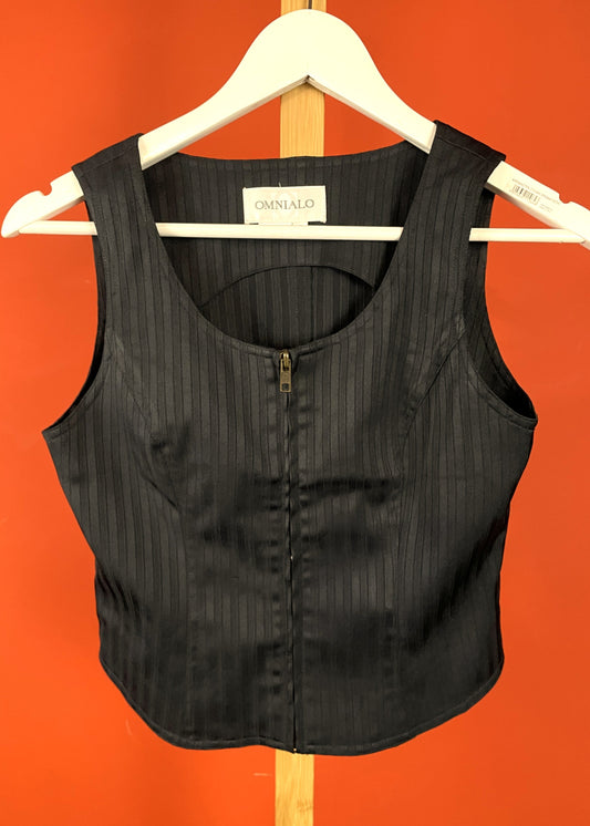 Vintage Γυναικείo Τοπ / Γιλέκο OMNIALO Italy σε Μαύρο χρώμα (Small)V