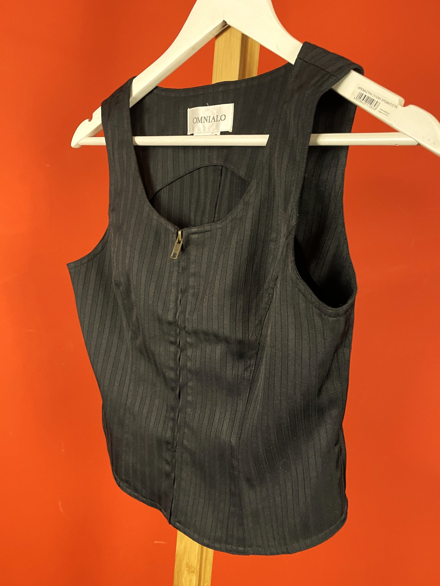Vintage Γυναικείo Τοπ / Γιλέκο OMNIALO Italy σε Μαύρο χρώμα (Small)