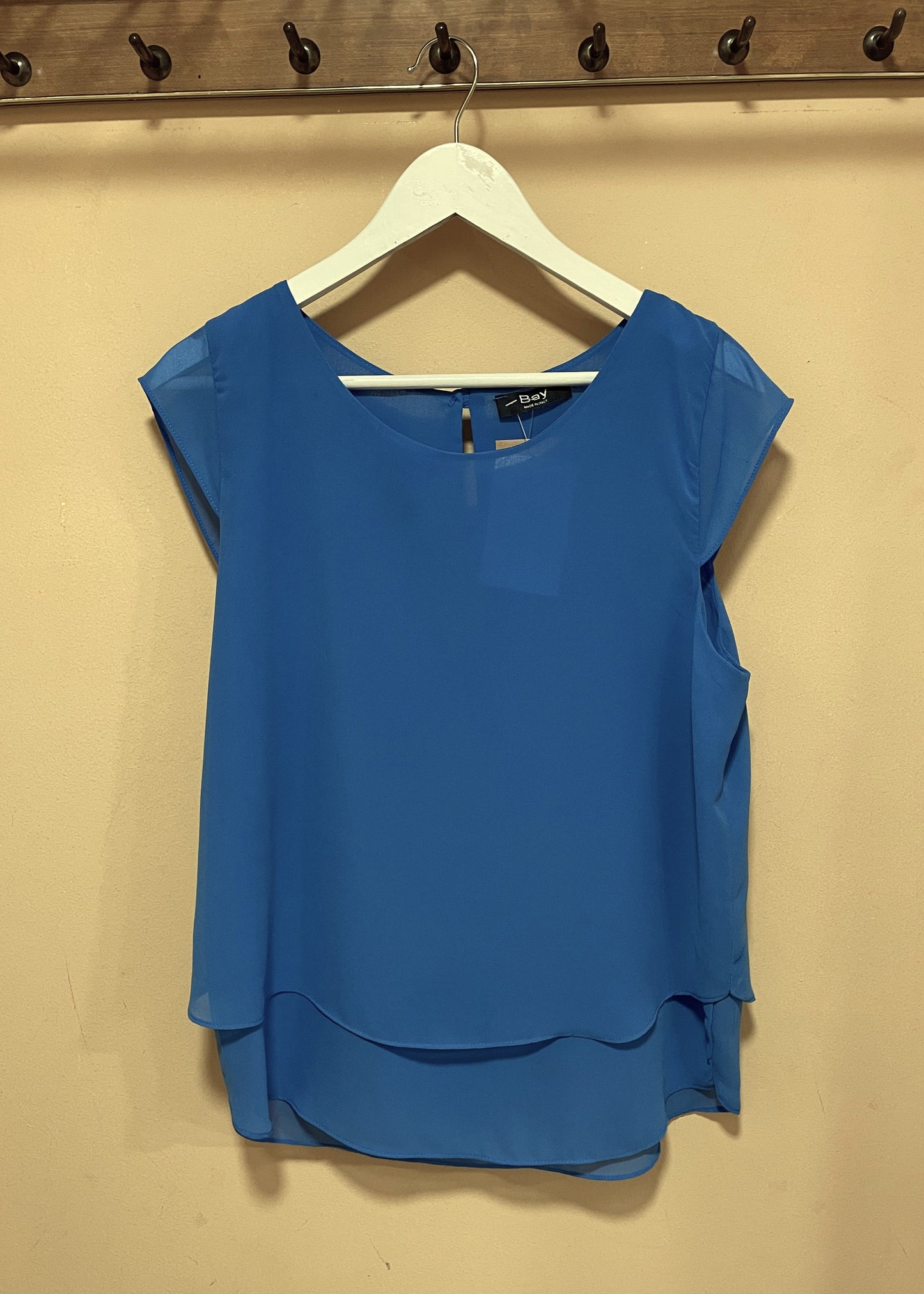 Ιταλική, Αέρινη Γυναικεία Μπλούζα BAY σε Βαθύ Γαλάζιο χρώμα (Large)