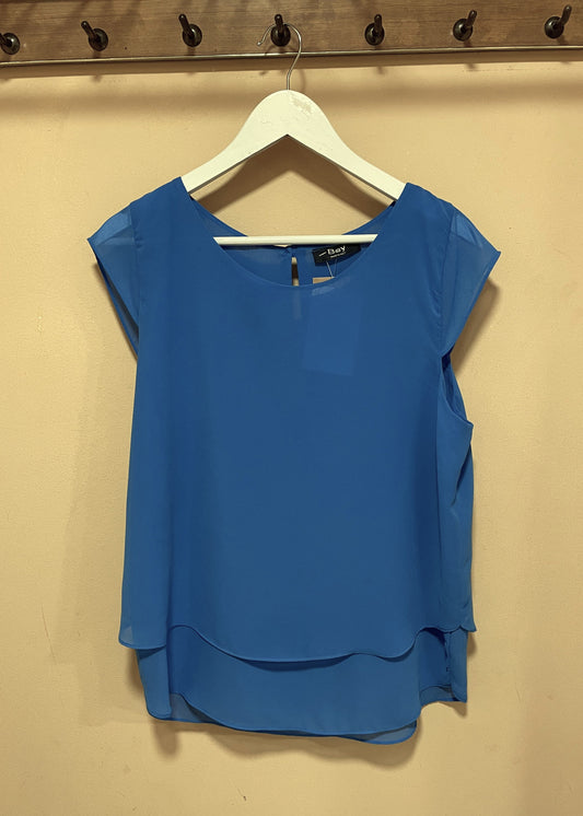 Ιταλική, Αέρινη Γυναικεία Μπλούζα BAY σε Βαθύ Γαλάζιο χρώμα (Large)