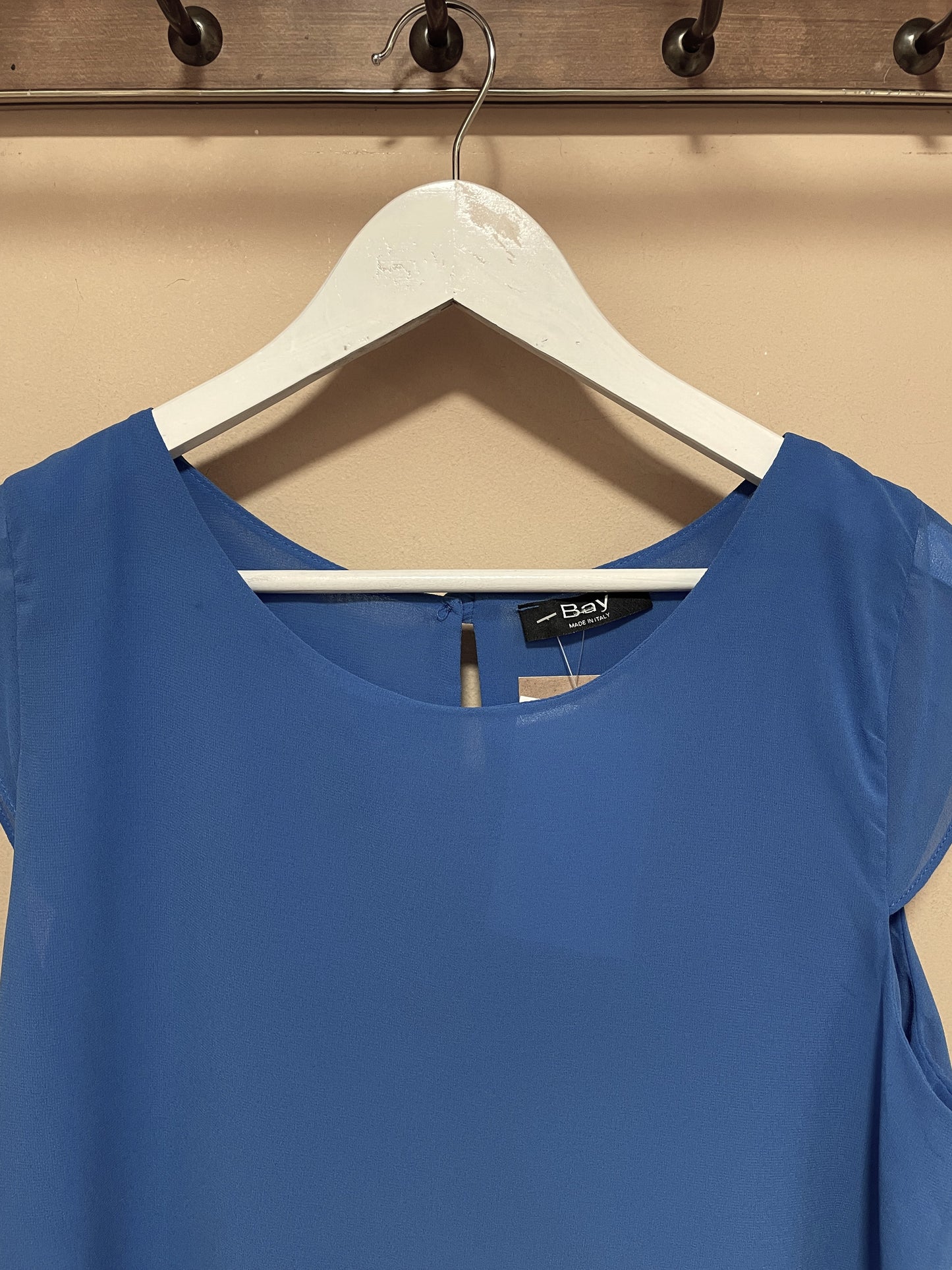Ιταλική, Αέρινη Γυναικεία Μπλούζα BAY σε Βαθύ Γαλάζιο χρώμα (Large)