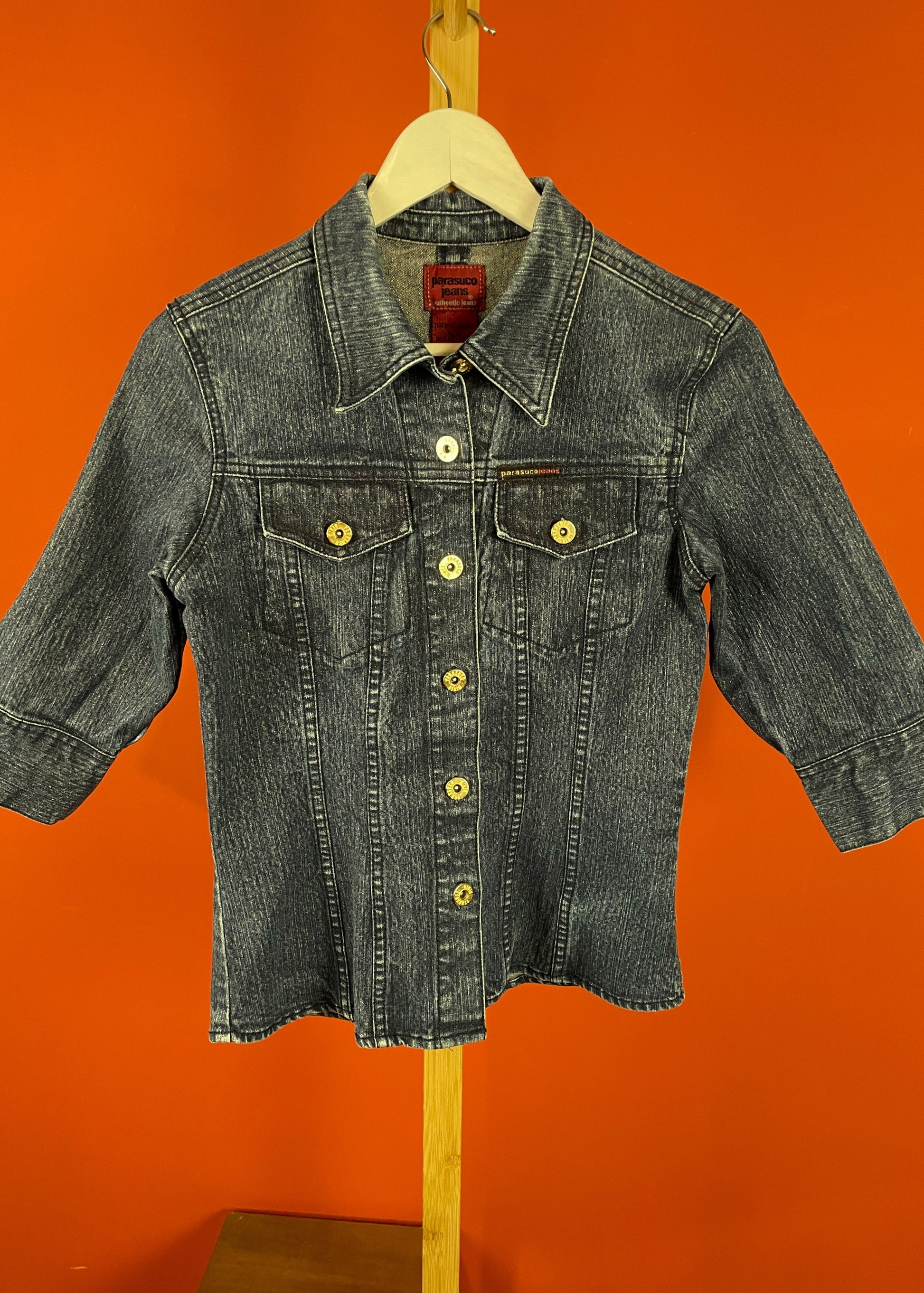 Vintage, Γυναικείο Τζιν Τζάκετ PARASUCO JEANS σε Σκούρο Μπλε Denim (Small)