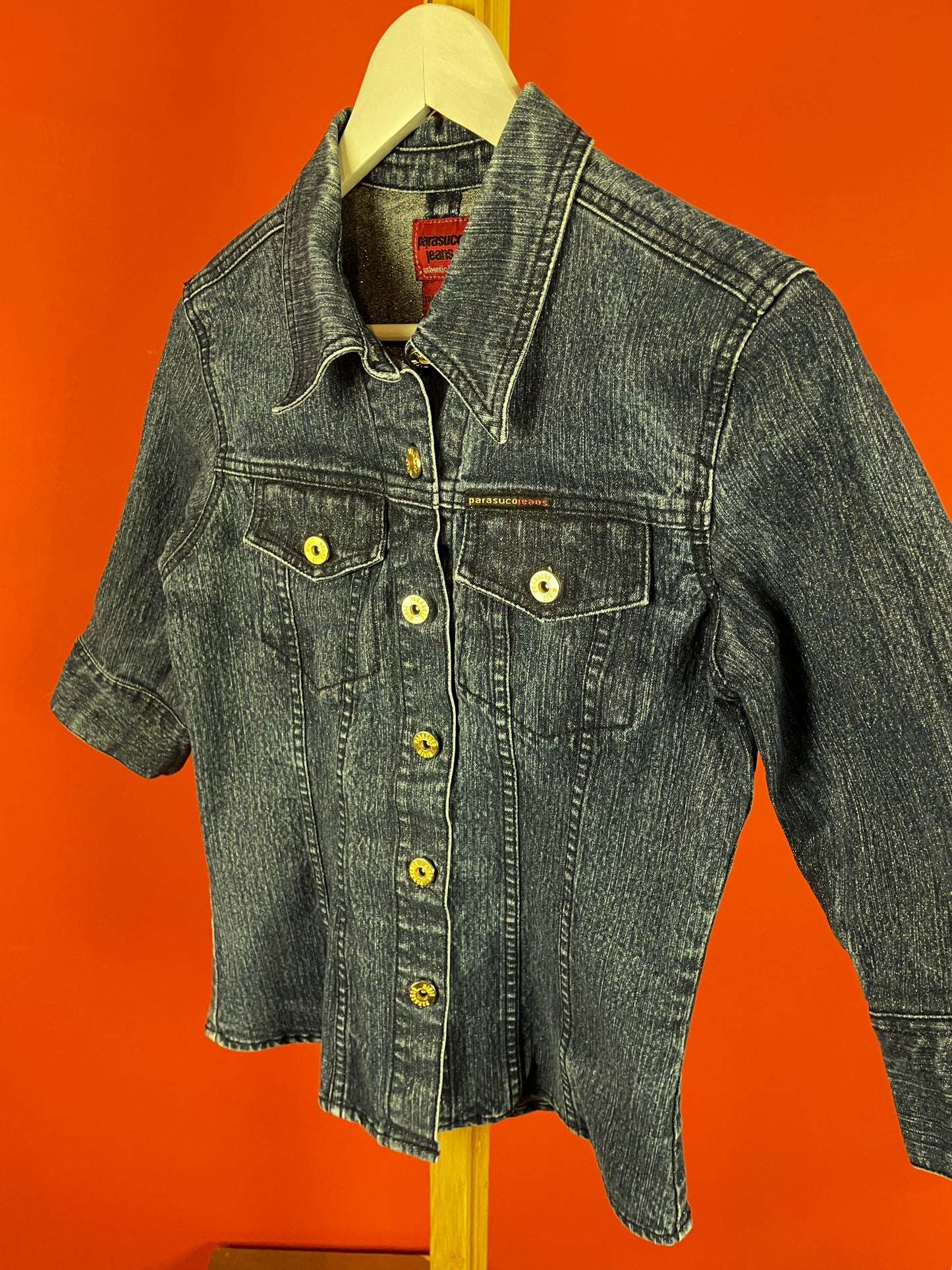 Vintage, Γυναικείο Τζιν Τζάκετ PARASUCO JEANS σε Σκούρο Μπλε Denim (Small)