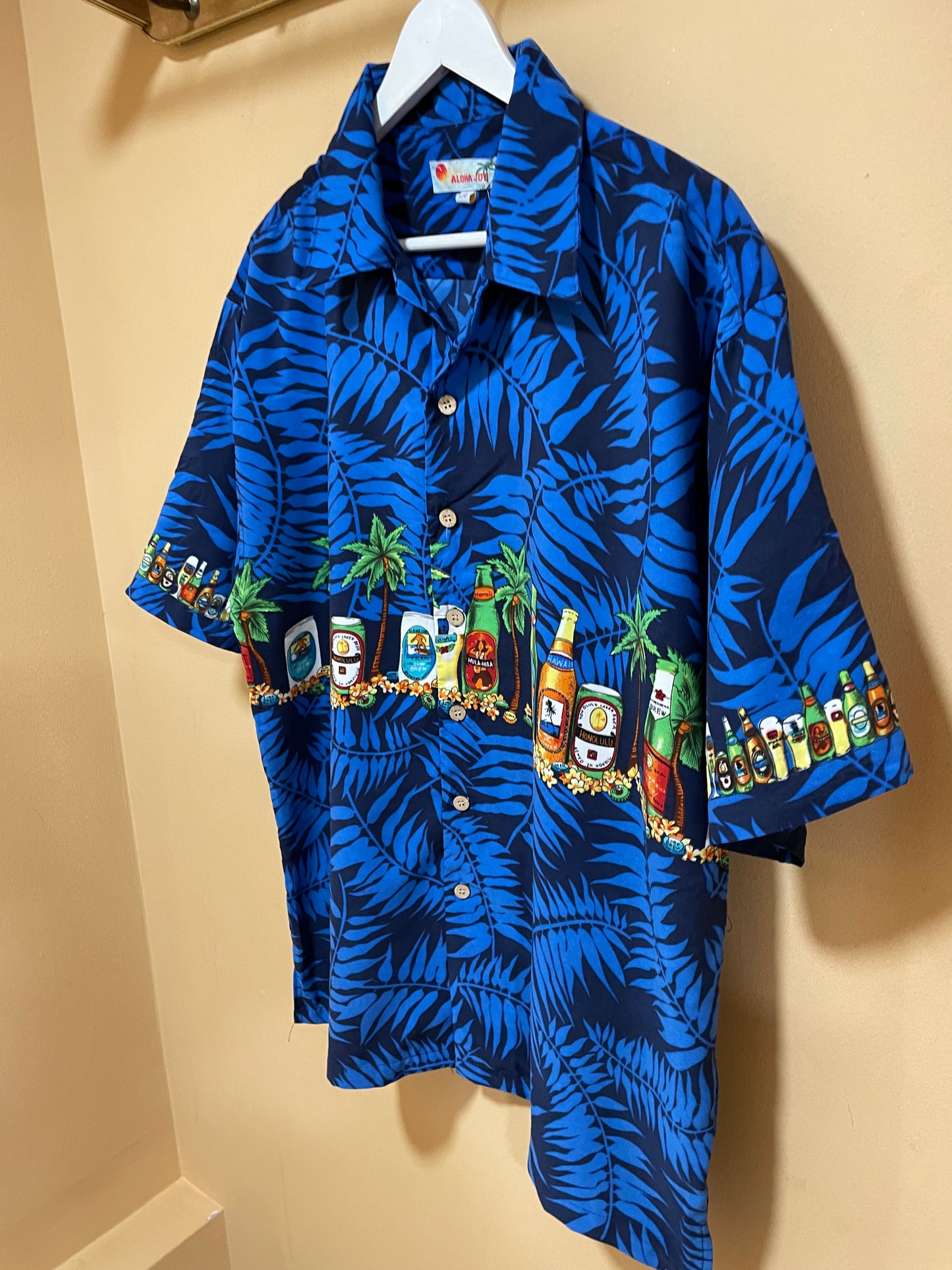 Hawaiian Style Ανδρικό Πουκάμισο ALOHA JOE σε Μπλε χρώμα (Large)