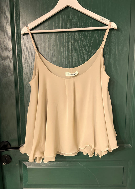 Stock, Γυναικείο Τοπ με Τιράντες NEW COLLECTION σε Σαμπανιζέ χρώμα (XL)