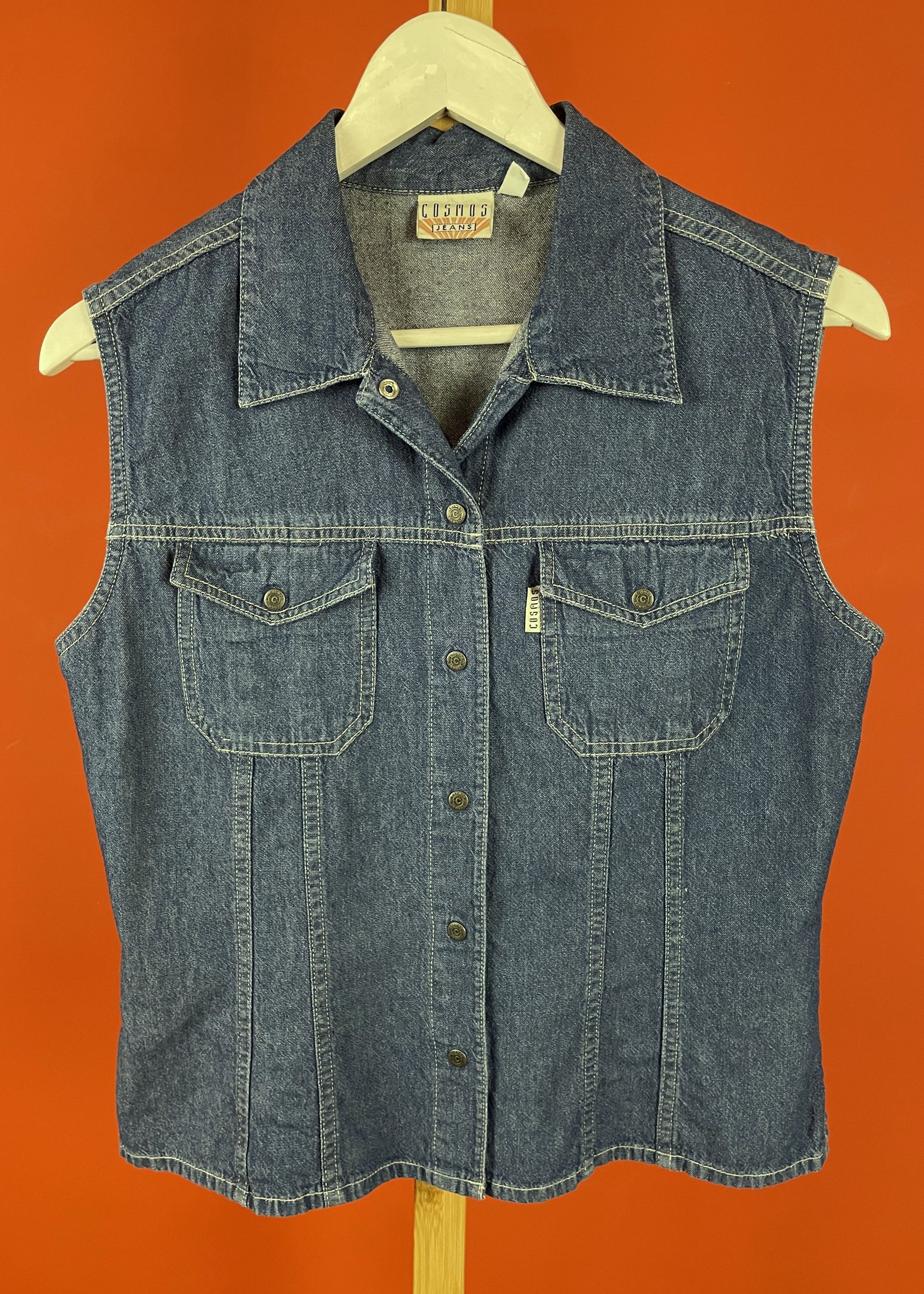 Vintage, Γυναικείο Τζιν Πουκάμισο COSMOS JEANS σε Σιέλ χρώμα (Medium - 38)