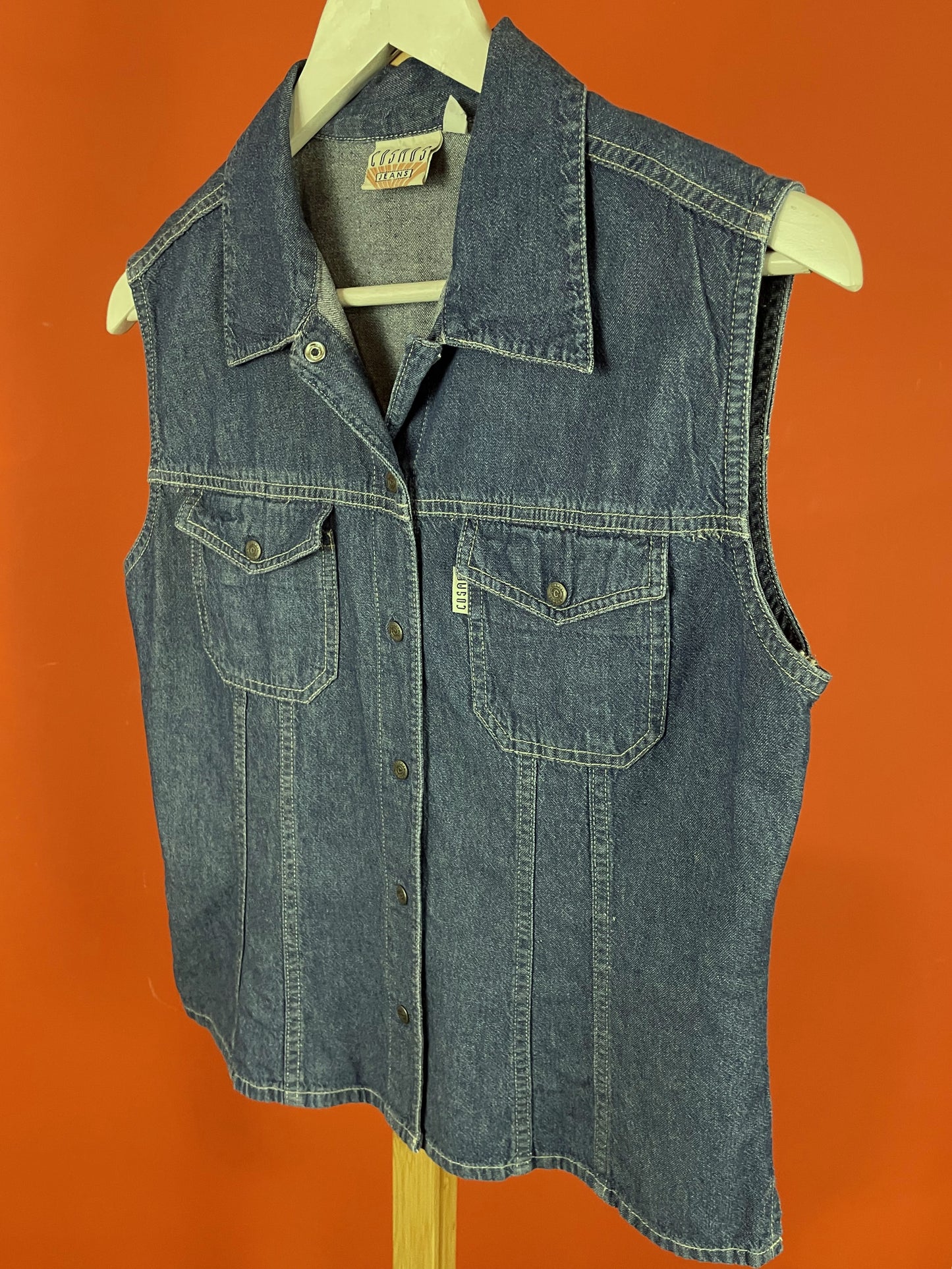 Vintage, Γυναικείο Τζιν Πουκάμισο COSMOS JEANS σε Σιέλ χρώμα (Medium - 38)