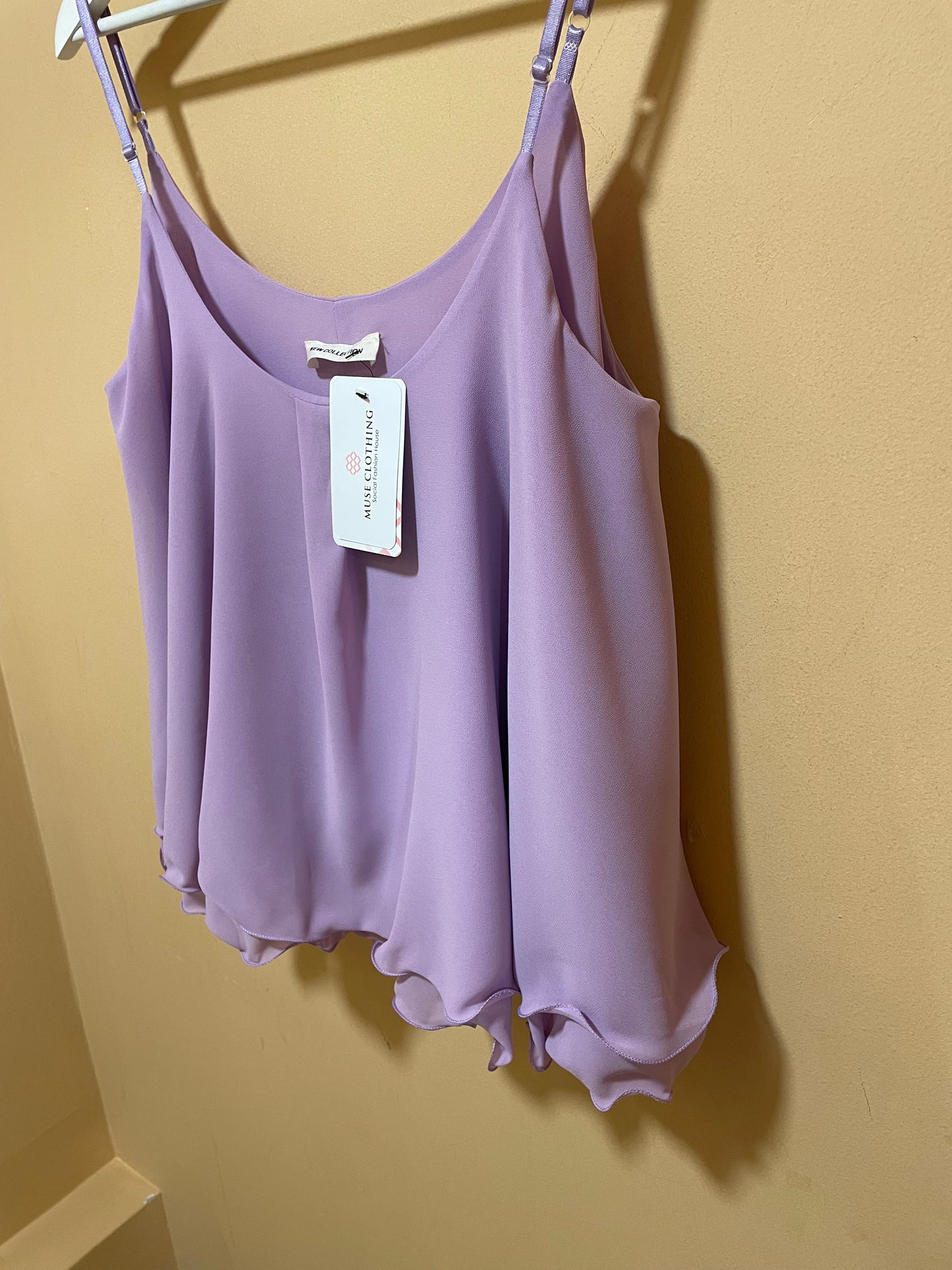 Stock, Γυναικείο Τοπ με Τιράντες MUSE CLOTHING σε Μωβ-Λιλά χρώμα (XL)