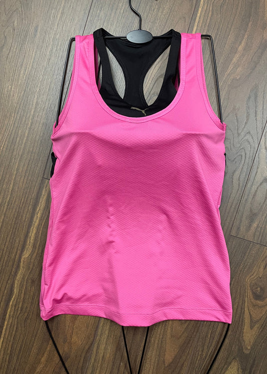 Αθλητική, Αμάνικη Γυναικεία Μπλούζα PUMA σε Φούξια - Μαύρο χρώμα (Σφιχτό Medium)