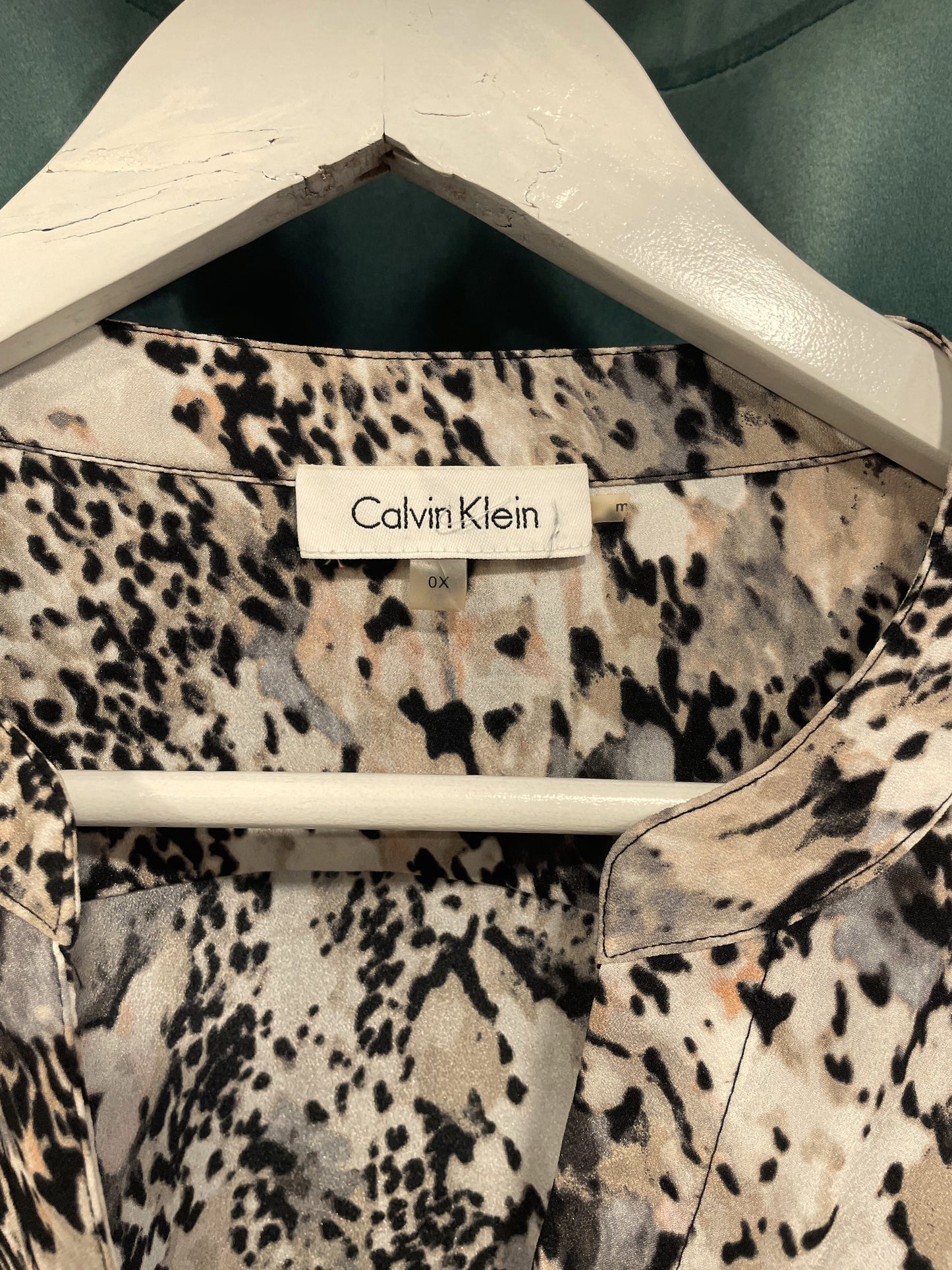 Εμπριμέ Γυναικείο Πουκάμισο CALVIN KLEIN  σε γήινα χρώματα (XL)