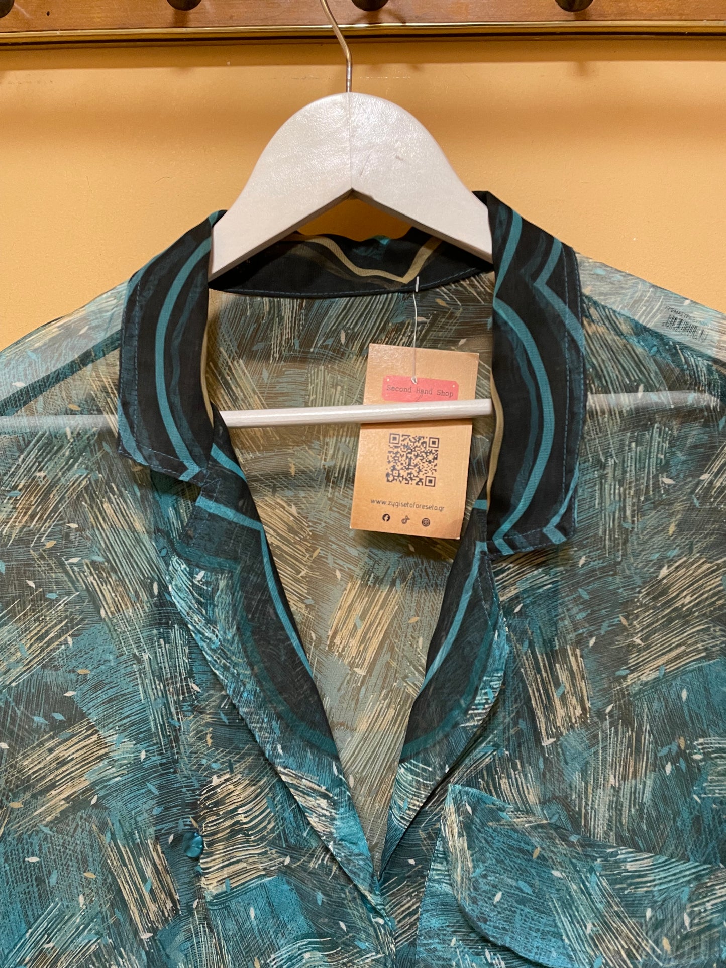 Vintage, Αραχνοΰφαντο Γυναικείο Πουκάμισο σε Πράσινα χρώματα (2XL)