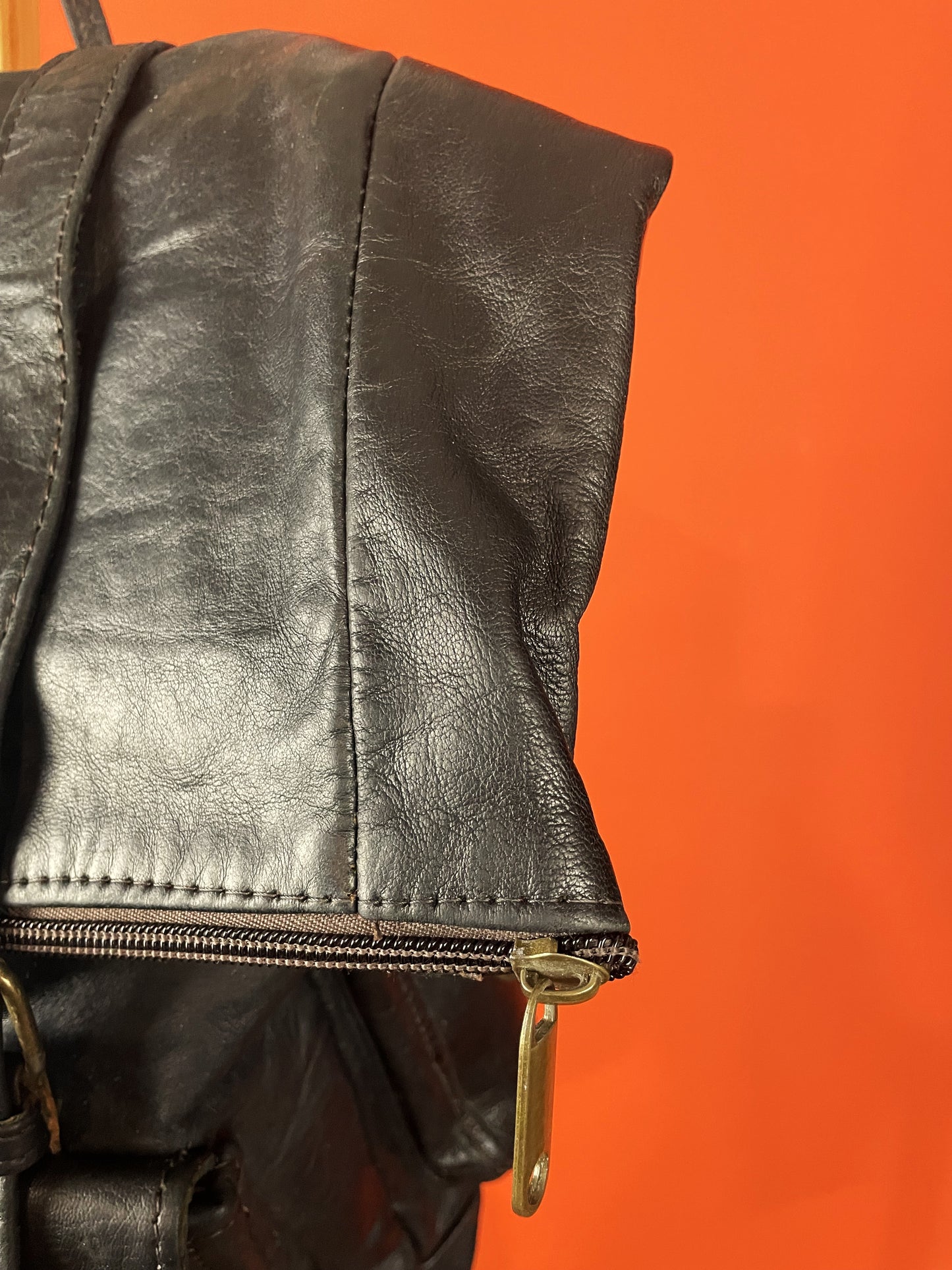 UNIQUE ITEM: Vintage, Δερμάτινη Τσάντα Μηχανής / Backpack σε Μαύρο χρώμα