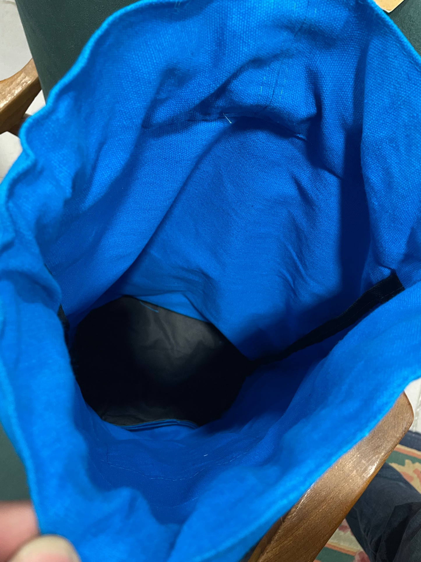 Backpack - Πάνινη, Έθνικ Τσάντα Πλάτης σε Γαλάζιο χρώμα