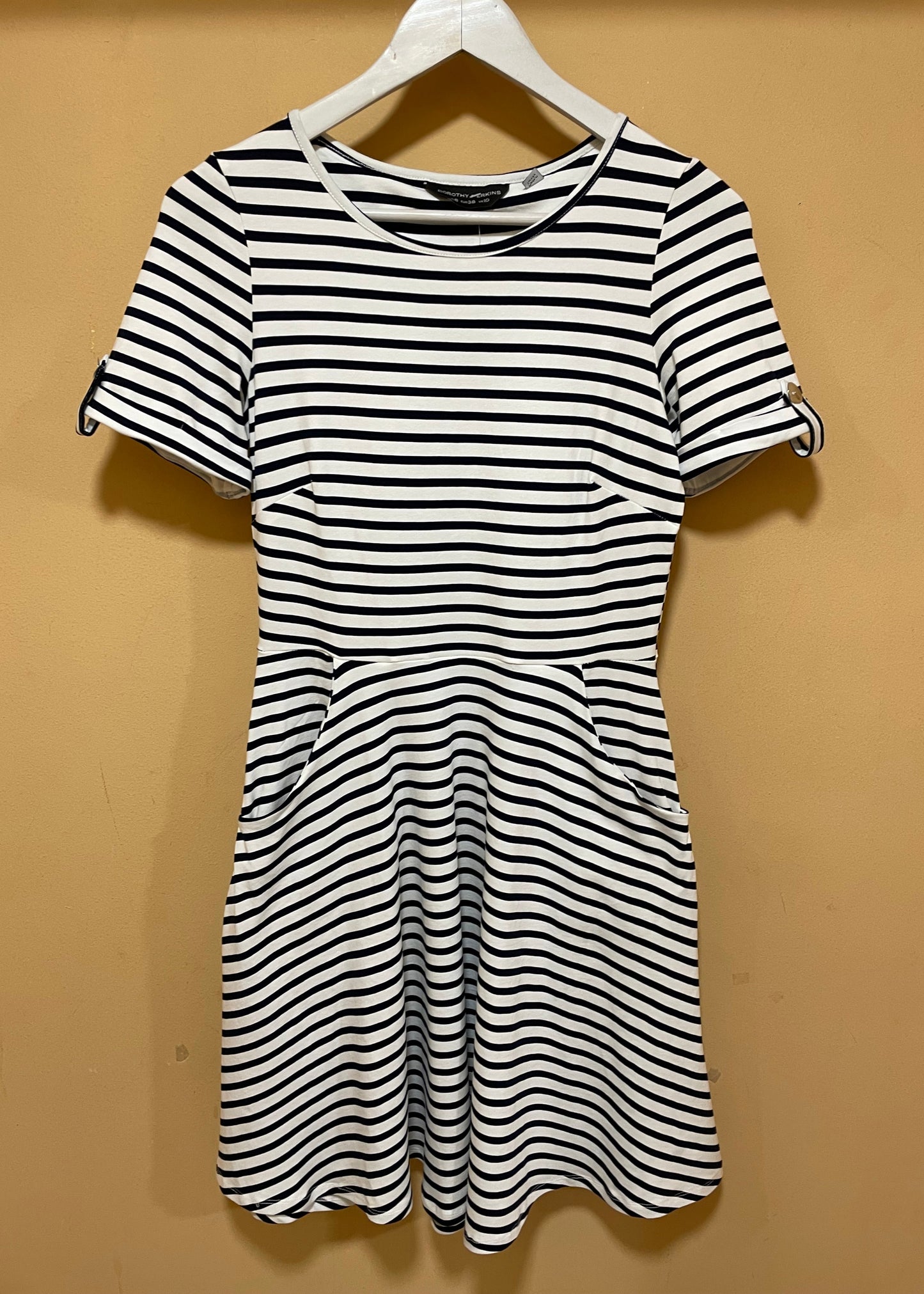 Ριγέ, ελαστικό Φόρεμα DOROTHY PERKINS σε Σκούρο Μπλε - Λευκό χρώμα (S/M)