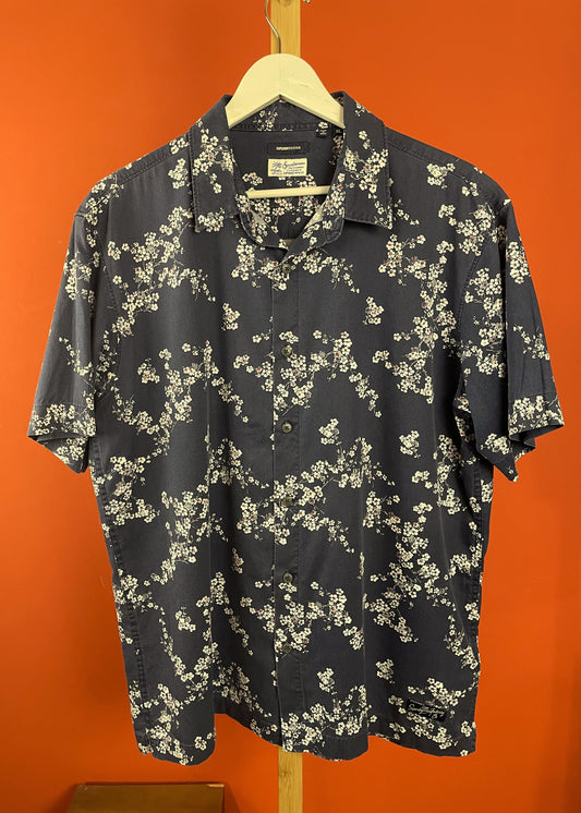 Hawaiian Style Πουκάμισο SUPERDRY σε Σκούρο Μπλε χρώμα (ΑΝΔΡΙΚΟ: L - ΓΥΝΑΙΚΕΙΟ: XL)