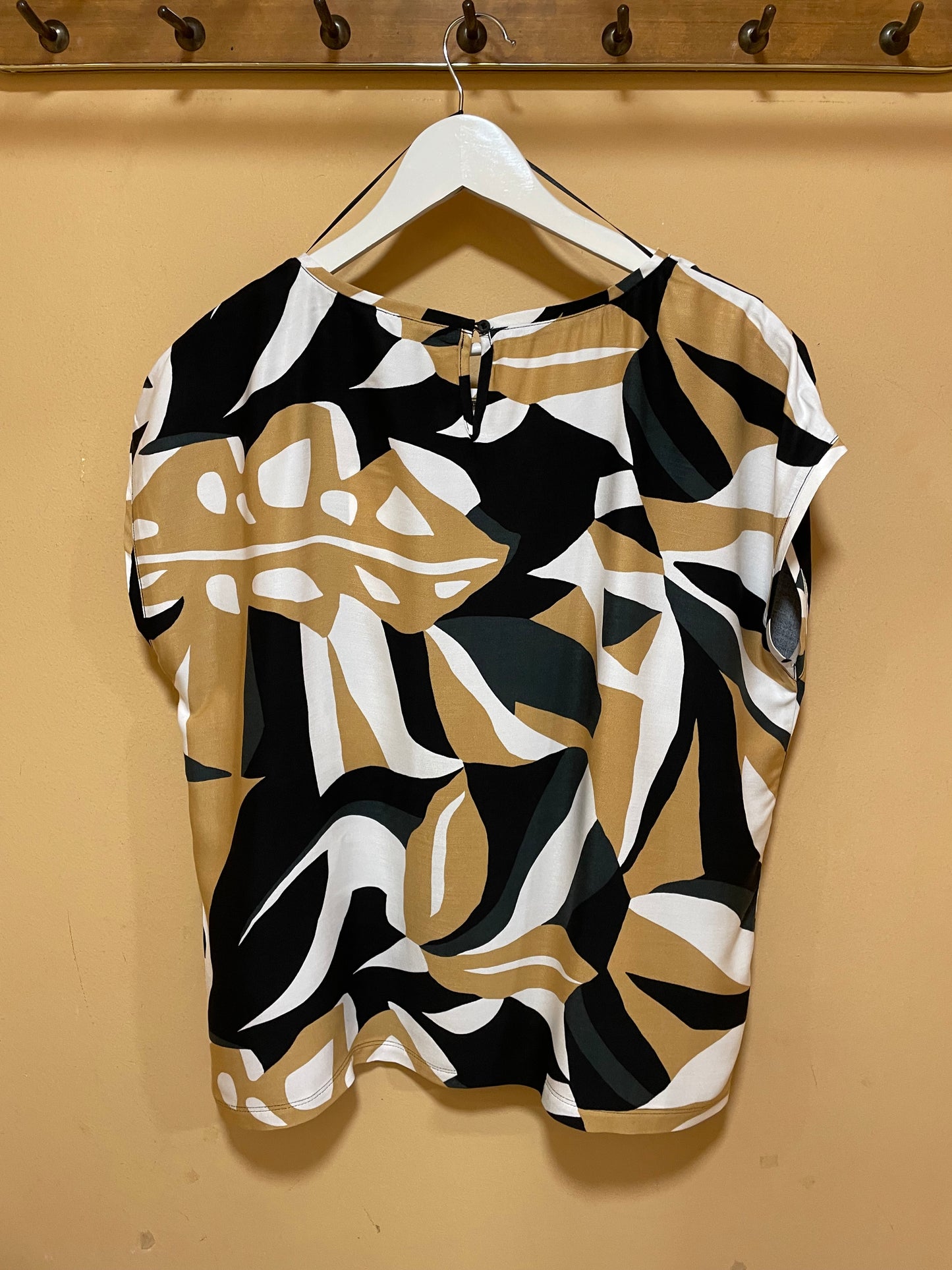 Stock, Εμπριμέ Γυναικεία Μπλούζα STREET ONE σε Ασπρόμαυρο / Καφέ Χρώμα (M/L)