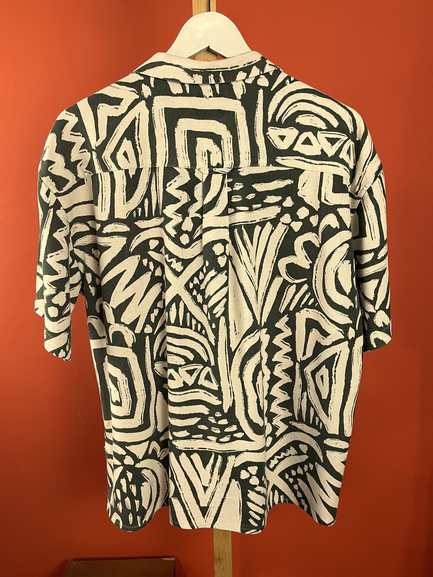 Λινό, Hawaiian Style Ανδρικό Πουκάμισο X-FEEL MAN σε Λαδί - Nude χρώμα (ΑΝΔΡΙΚΟ: M - ΓΥΝΑΙΚΕΙΟ: L)